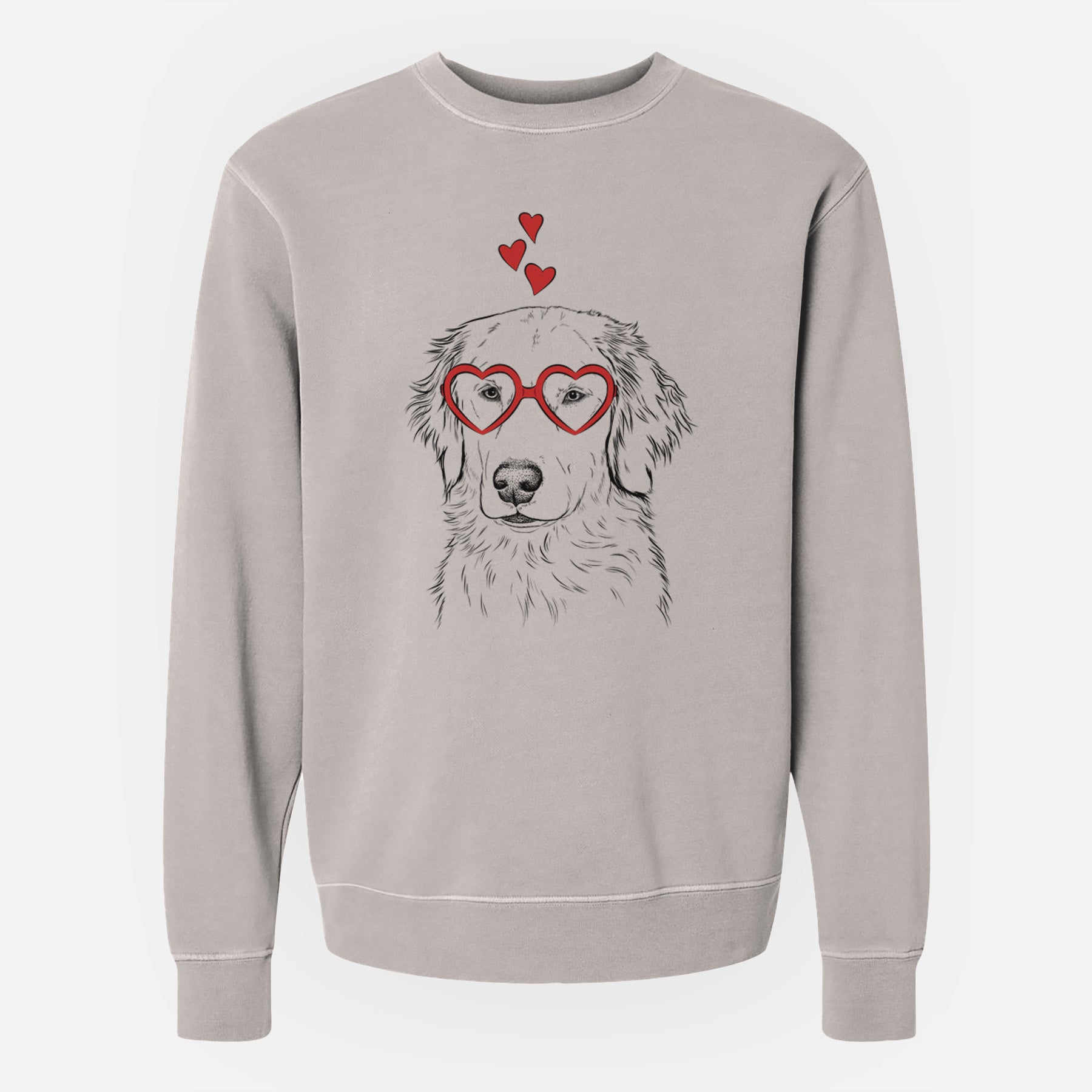 Valentine Eli the Golden Retriever - Unisex Pigment Dyed Crew Sweatshirt