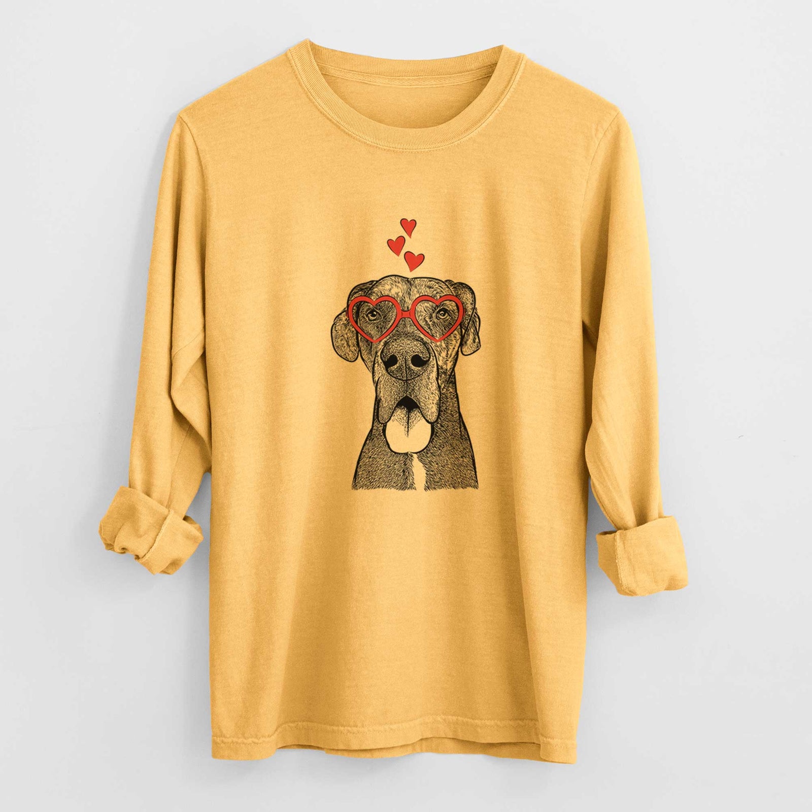Valentine Eli the Great Dane - Heavyweight 100% Cotton Long Sleeve