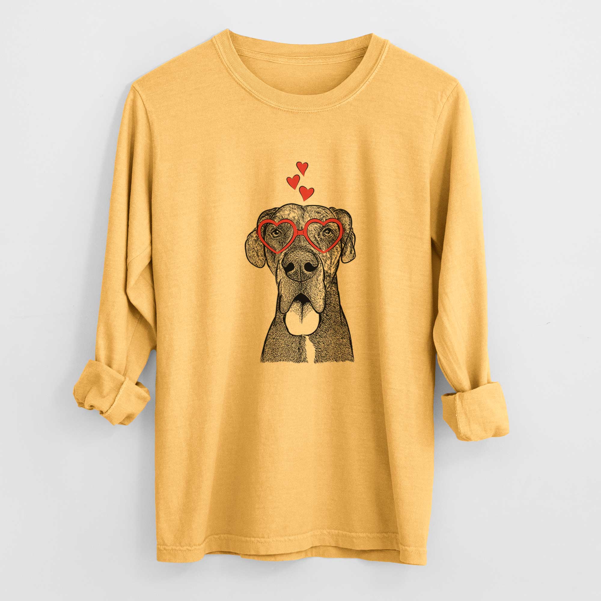 Valentine Eli the Great Dane - Heavyweight 100% Cotton Long Sleeve