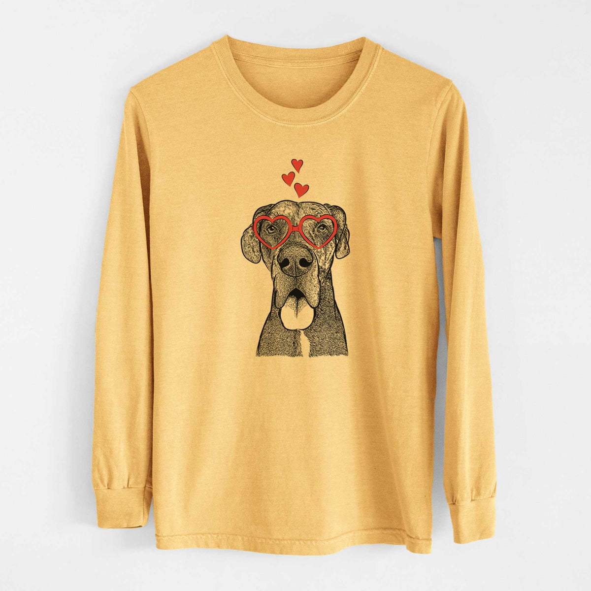 Valentine Eli the Great Dane - Heavyweight 100% Cotton Long Sleeve