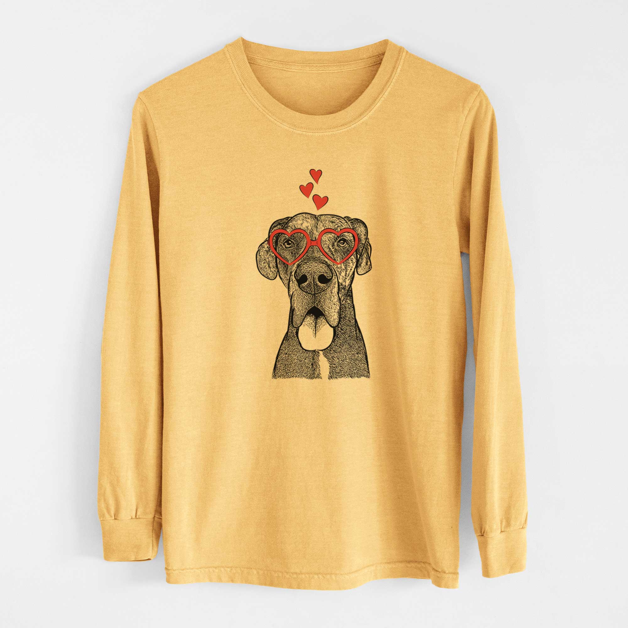 Valentine Eli the Great Dane - Heavyweight 100% Cotton Long Sleeve