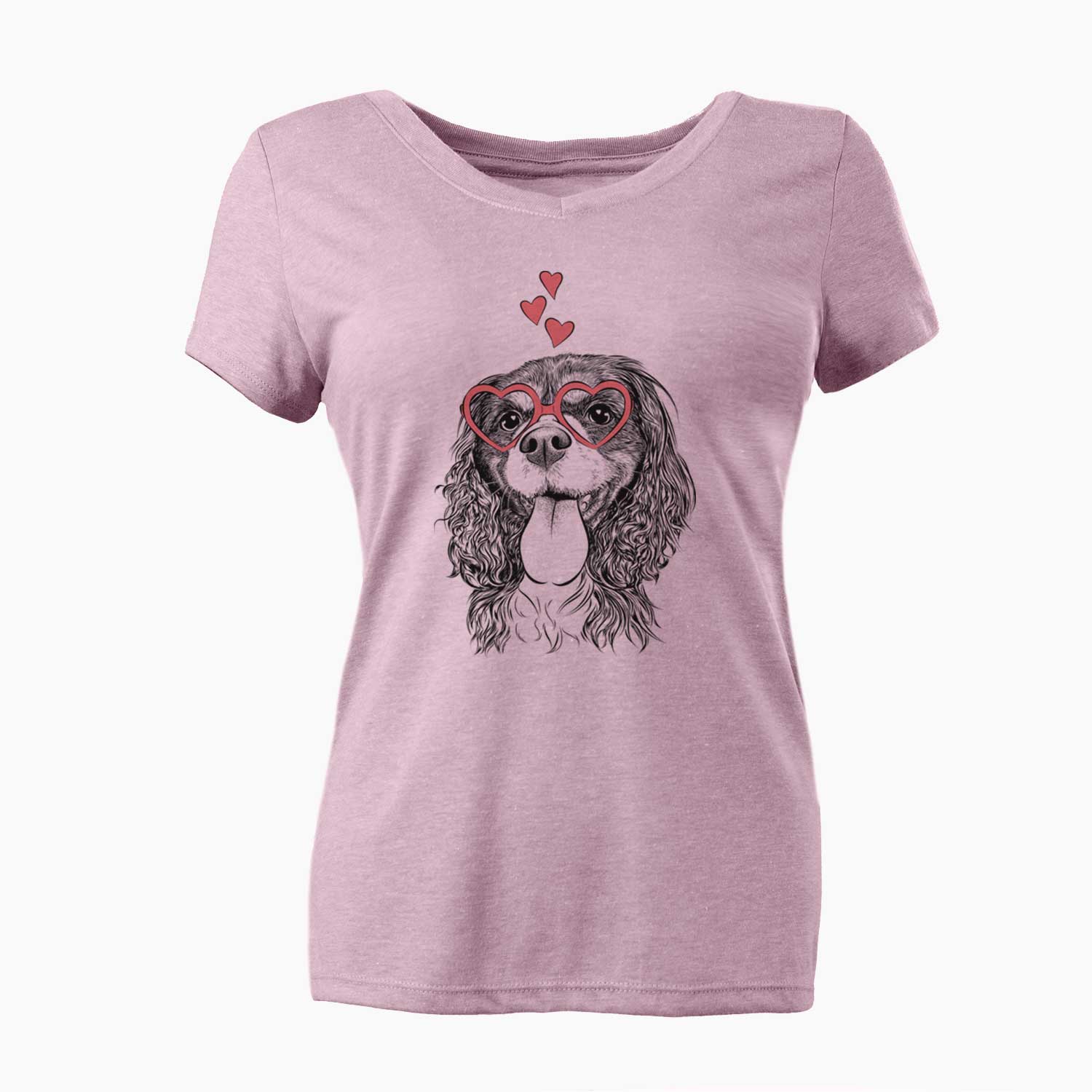 Valentine Elizabeth the Cavalier King Charles Spaniel - Women's V-neck Shirt