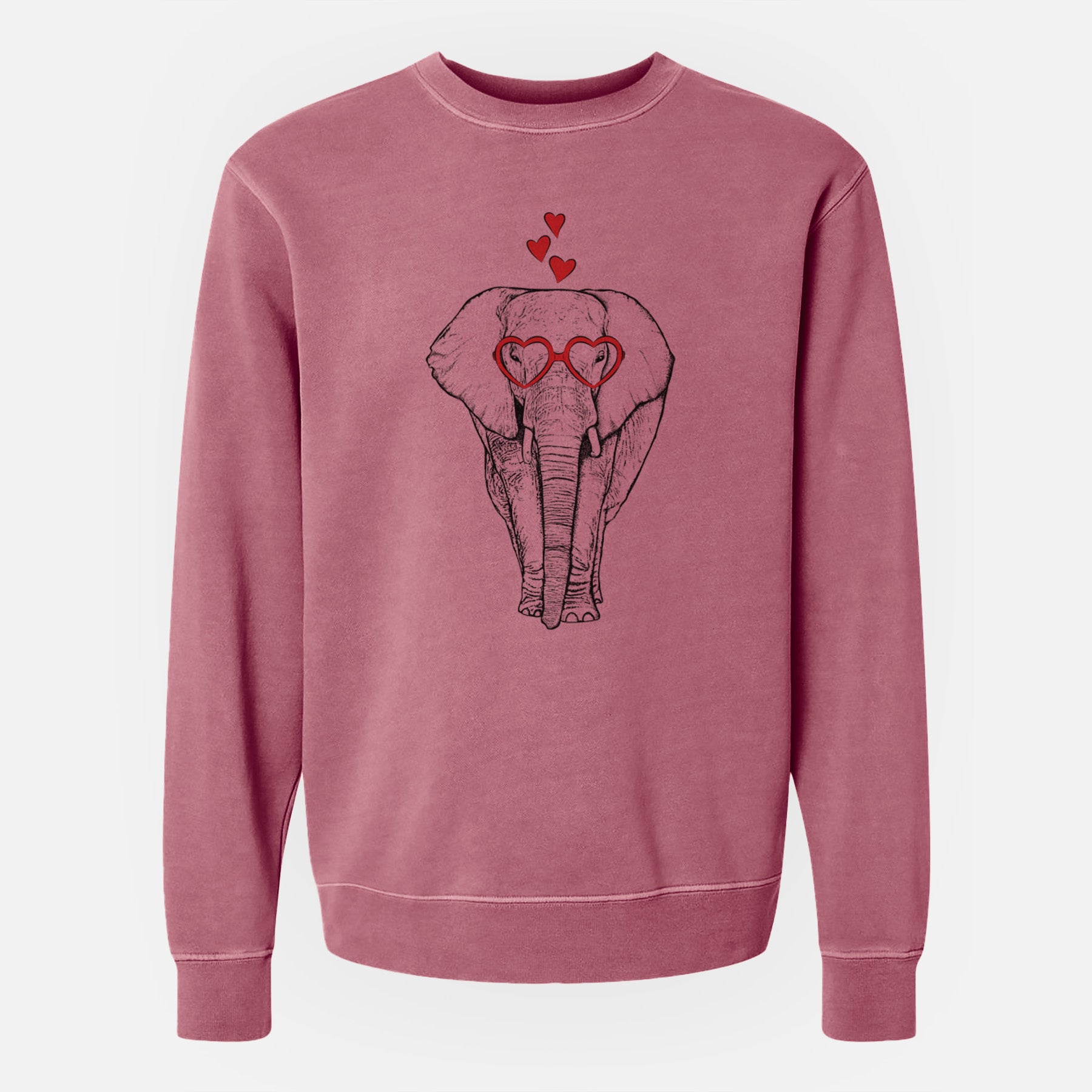 Valentine Ella the Elephant - Unisex Pigment Dyed Crew Sweatshirt