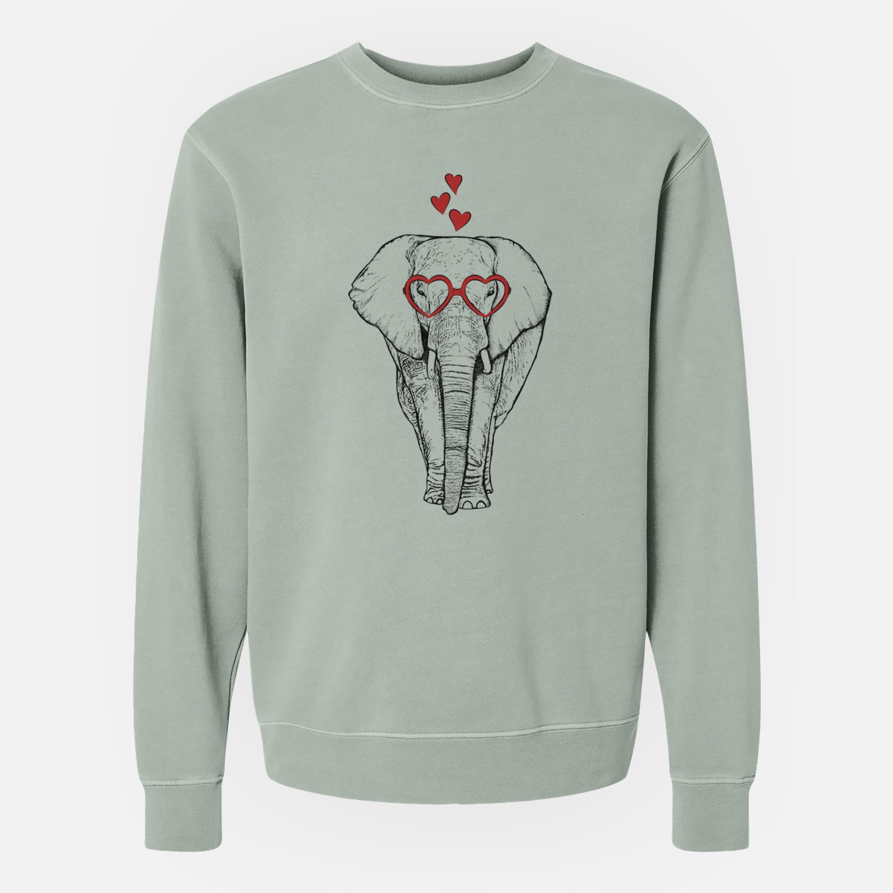 Valentine Ella the Elephant - Unisex Pigment Dyed Crew Sweatshirt