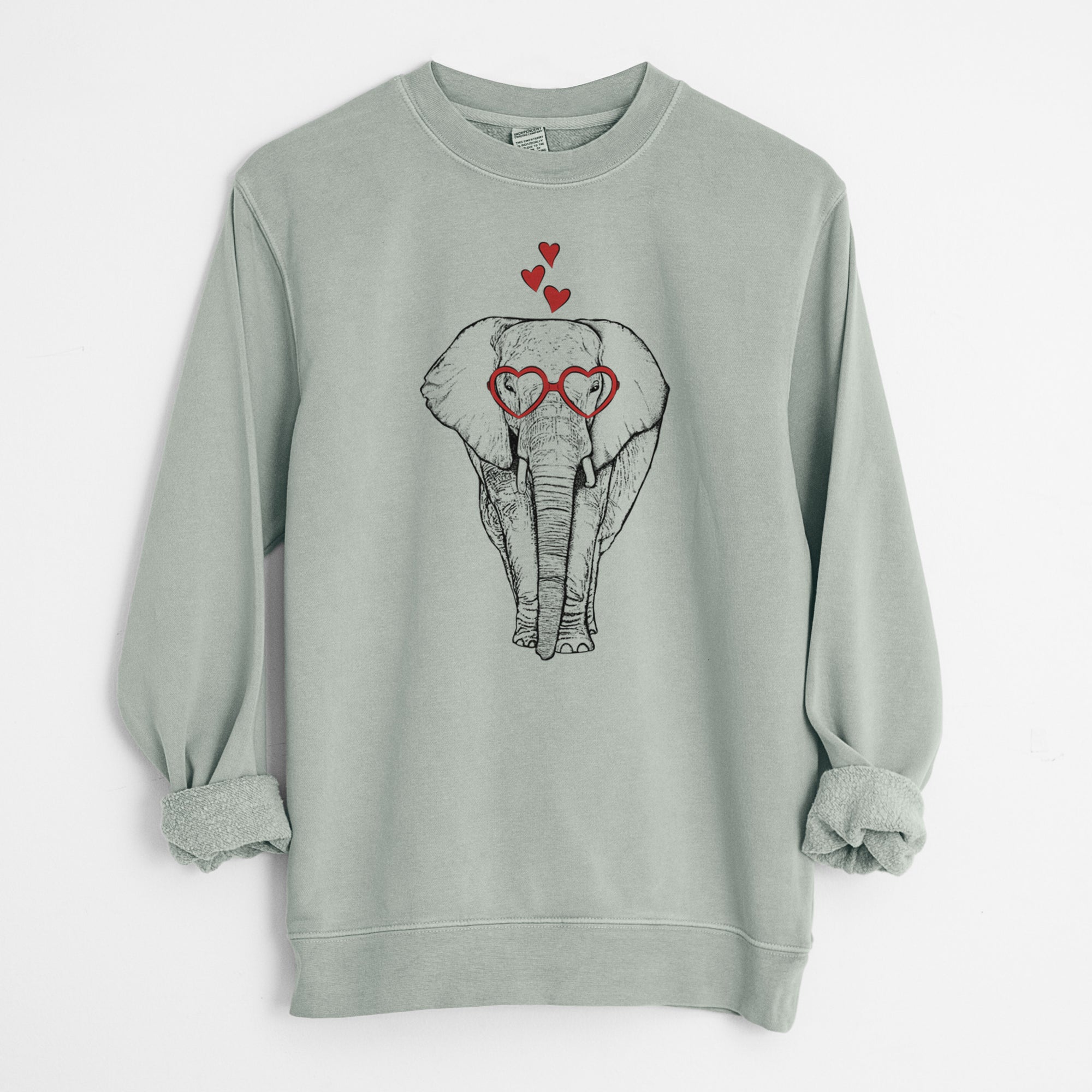 Valentine Ella the Elephant - Unisex Pigment Dyed Crew Sweatshirt