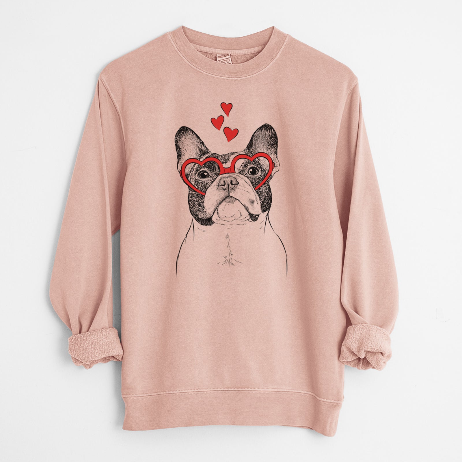 Valentine Ella the French Bulldog - Unisex Pigment Dyed Crew Sweatshirt