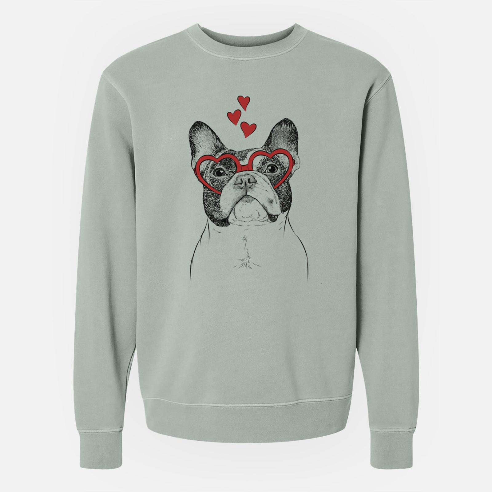 Valentine Ella the French Bulldog - Unisex Pigment Dyed Crew Sweatshirt