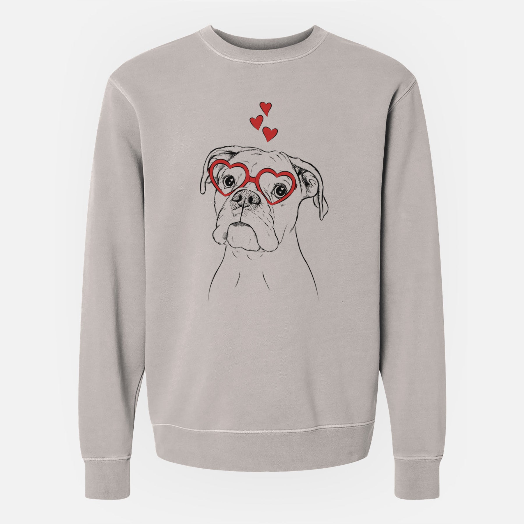 Valentine Ellie the Boxer - Unisex Pigment Dyed Crew Sweatshirt