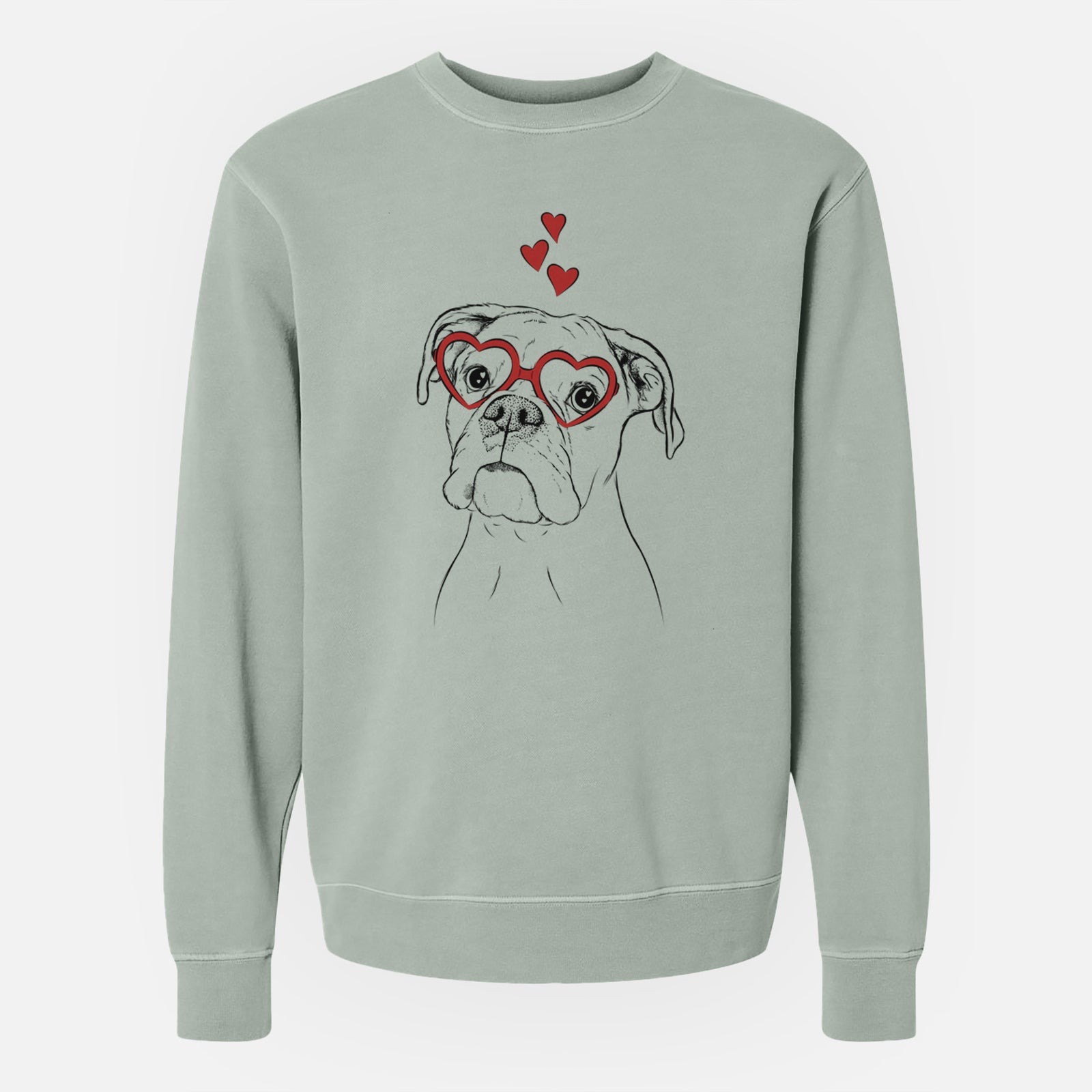 Valentine Ellie the Boxer - Unisex Pigment Dyed Crew Sweatshirt