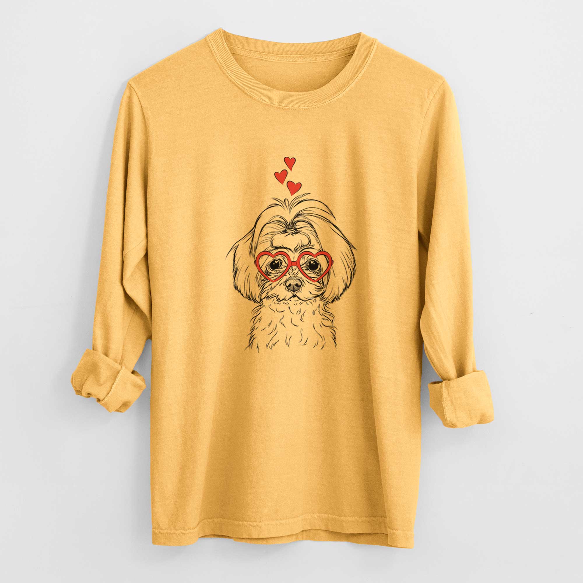 Valentine Ellie the Maltese - Heavyweight 100% Cotton Long Sleeve