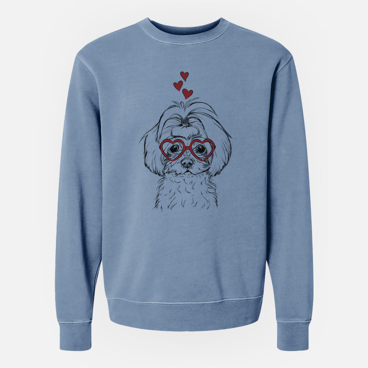 Valentine Ellie the Maltese - Unisex Pigment Dyed Crew Sweatshirt