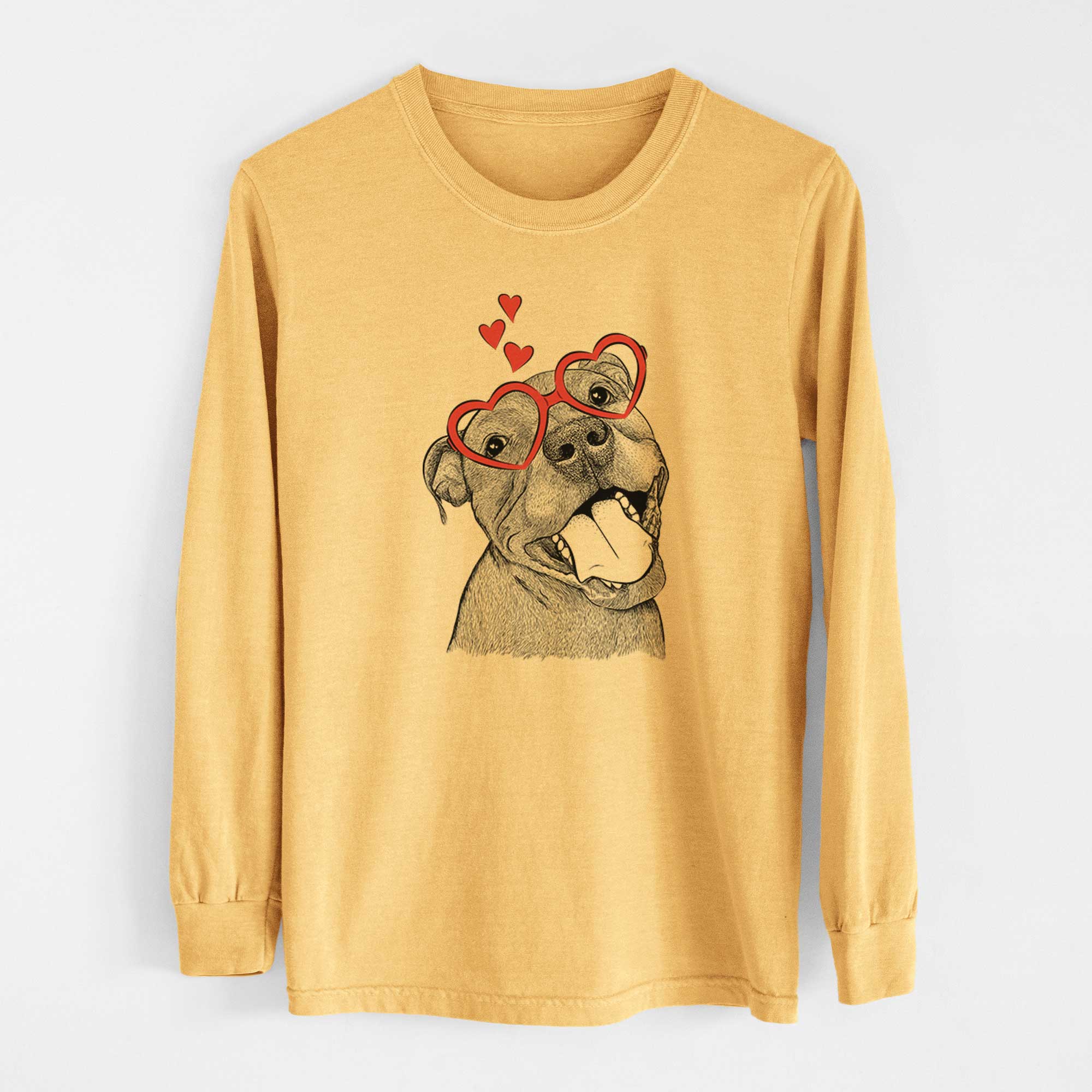 Valentine Eloise the Pitbull Mix - Heavyweight 100% Cotton Long Sleeve