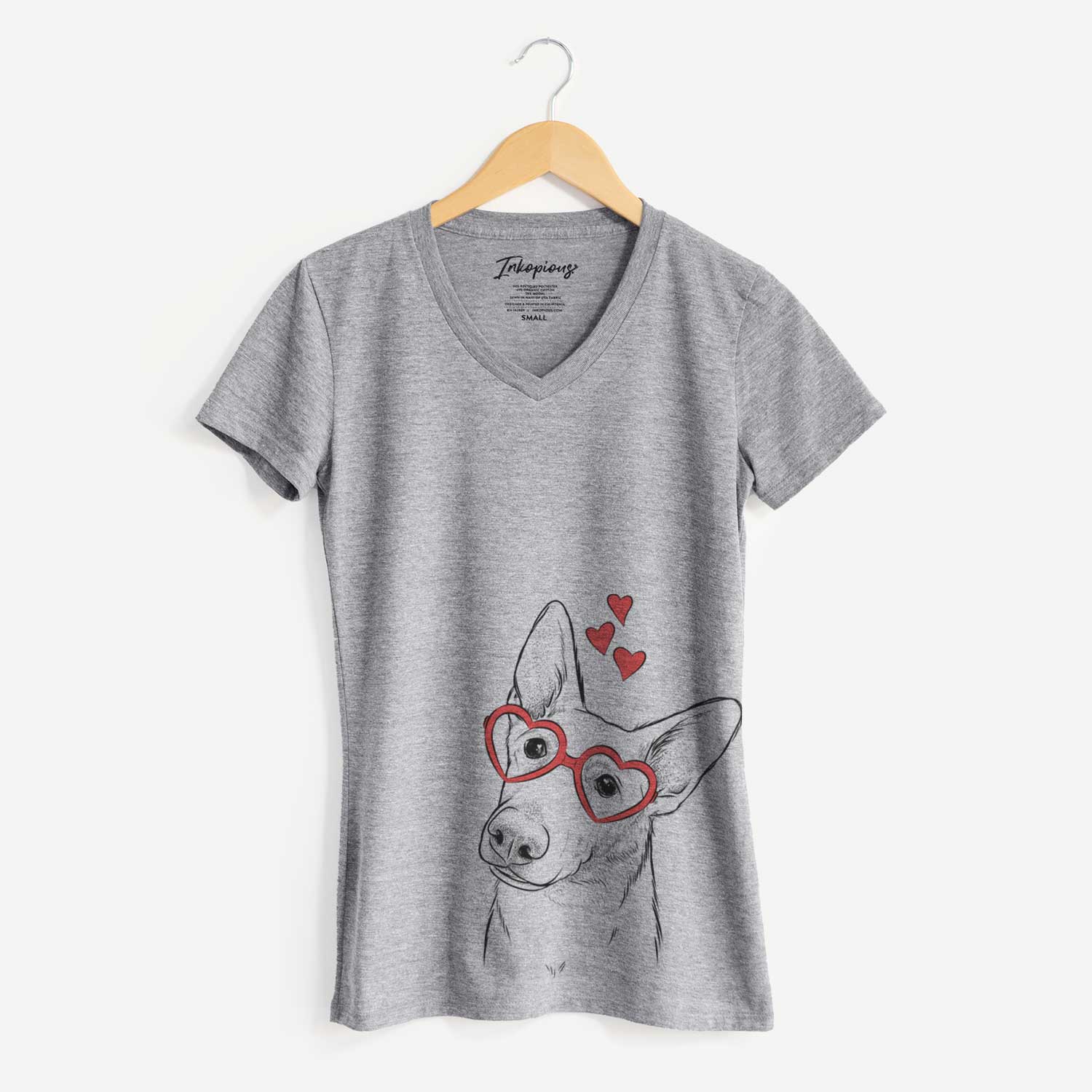 Valentine Elsa the German Shepherd - Women's V-neck Shirt