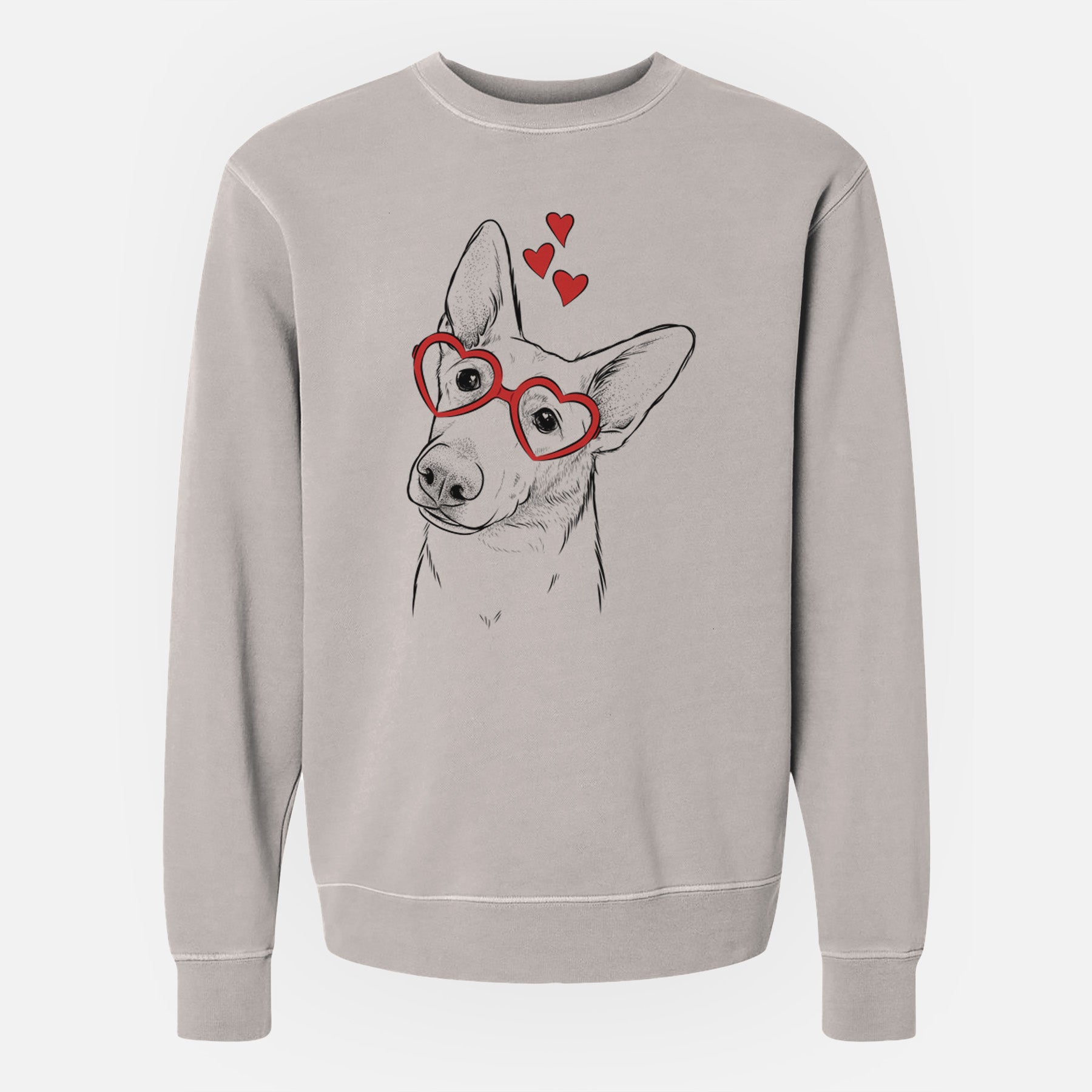 Valentine Elsa the German Shepherd - Unisex Pigment Dyed Crew Sweatshirt