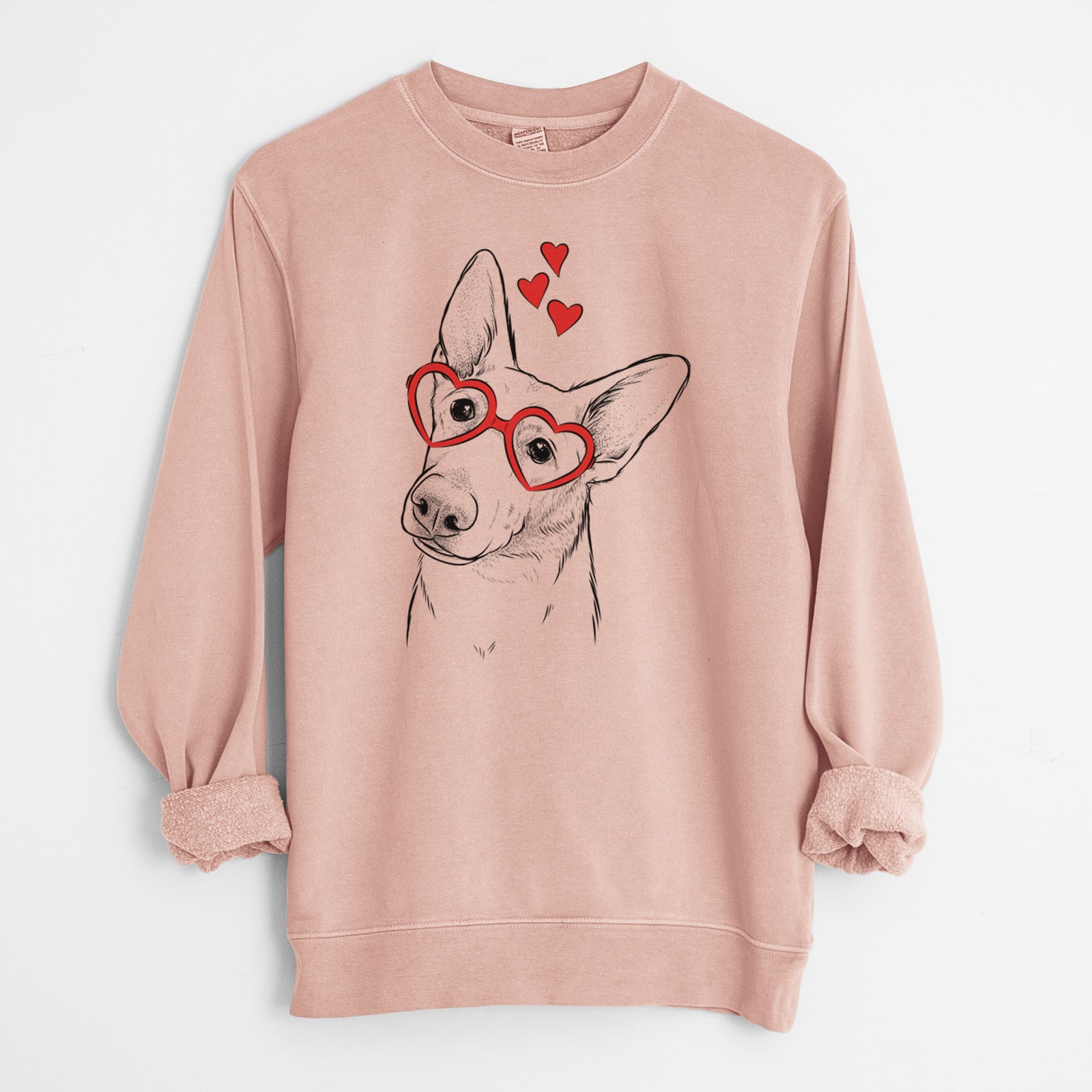 Valentine Elsa the German Shepherd - Unisex Pigment Dyed Crew Sweatshirt