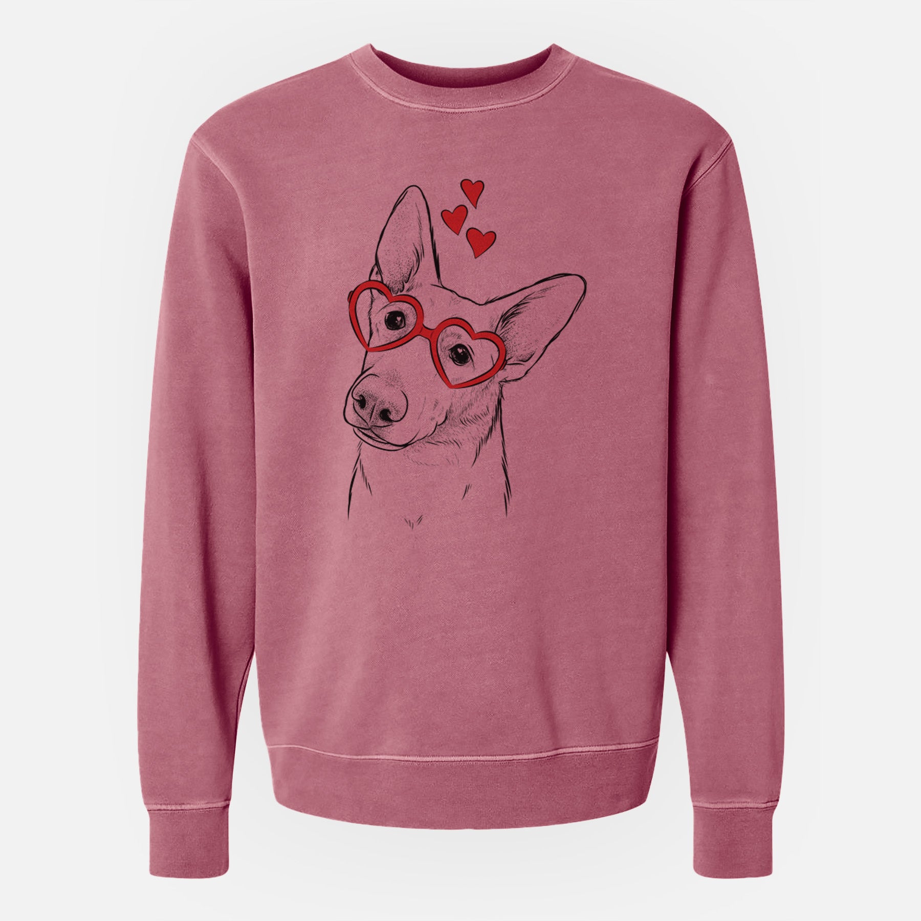 Valentine Elsa the German Shepherd - Unisex Pigment Dyed Crew Sweatshirt