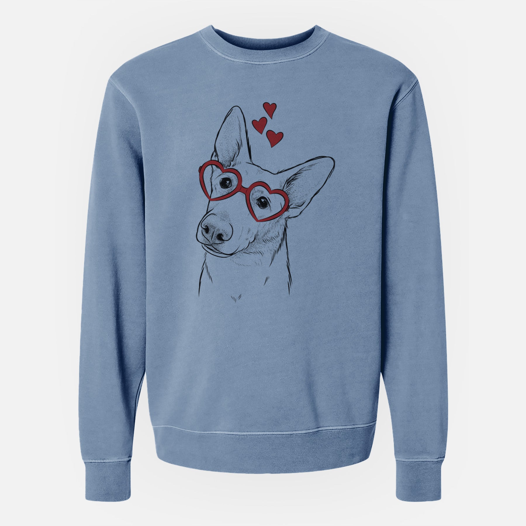 Valentine Elsa the German Shepherd - Unisex Pigment Dyed Crew Sweatshirt