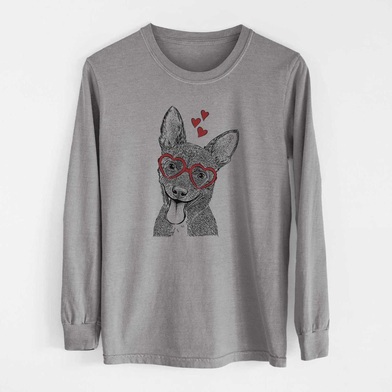 Valentine Elvira the Terrier Mix - Heavyweight 100% Cotton Long Sleeve