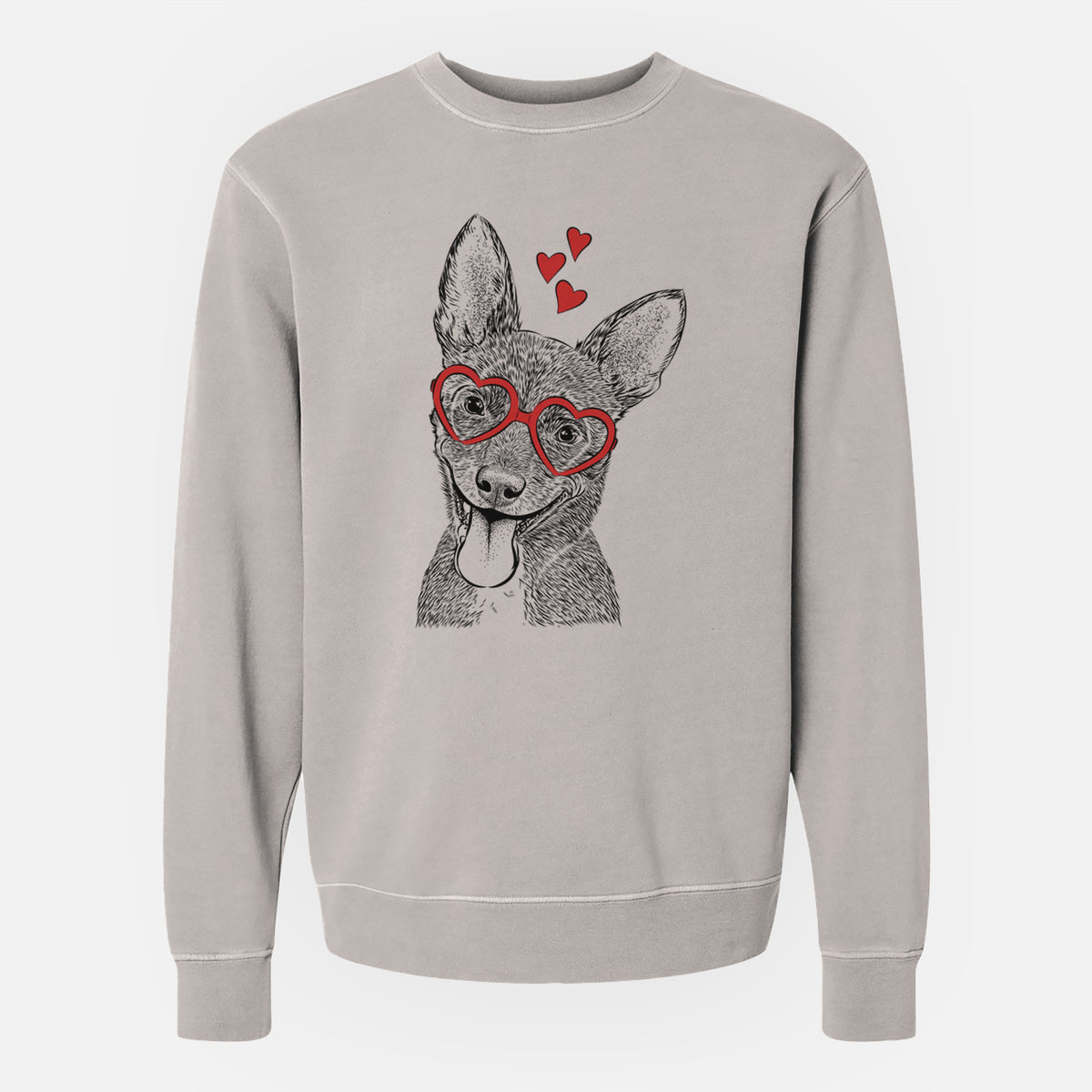 Valentine Elvira the Terrier Mix - Unisex Pigment Dyed Crew Sweatshirt