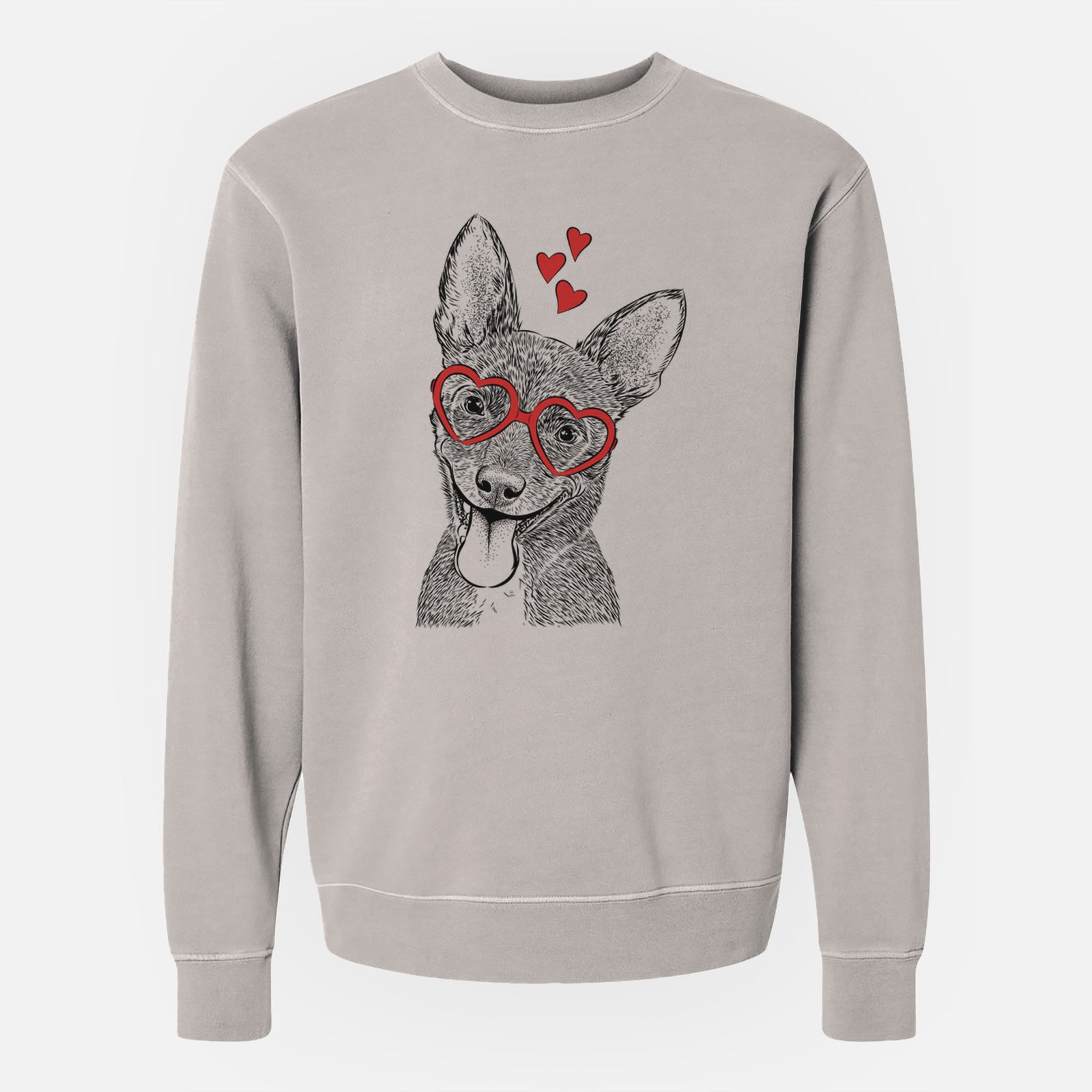 Valentine Elvira the Terrier Mix - Unisex Pigment Dyed Crew Sweatshirt