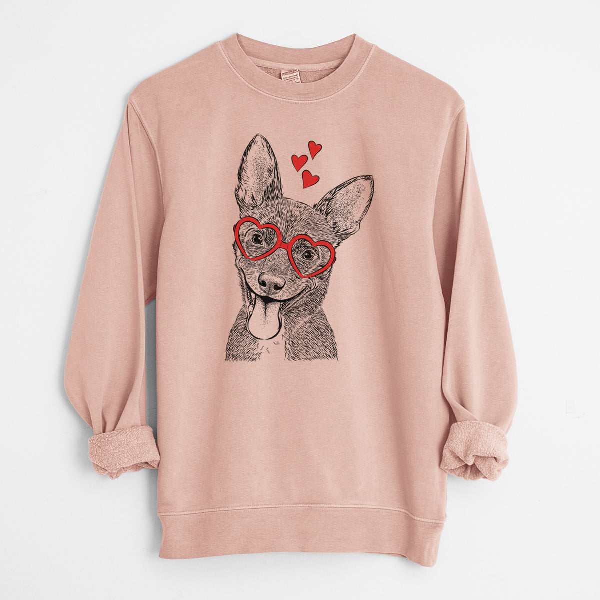 Valentine Elvira the Terrier Mix - Unisex Pigment Dyed Crew Sweatshirt
