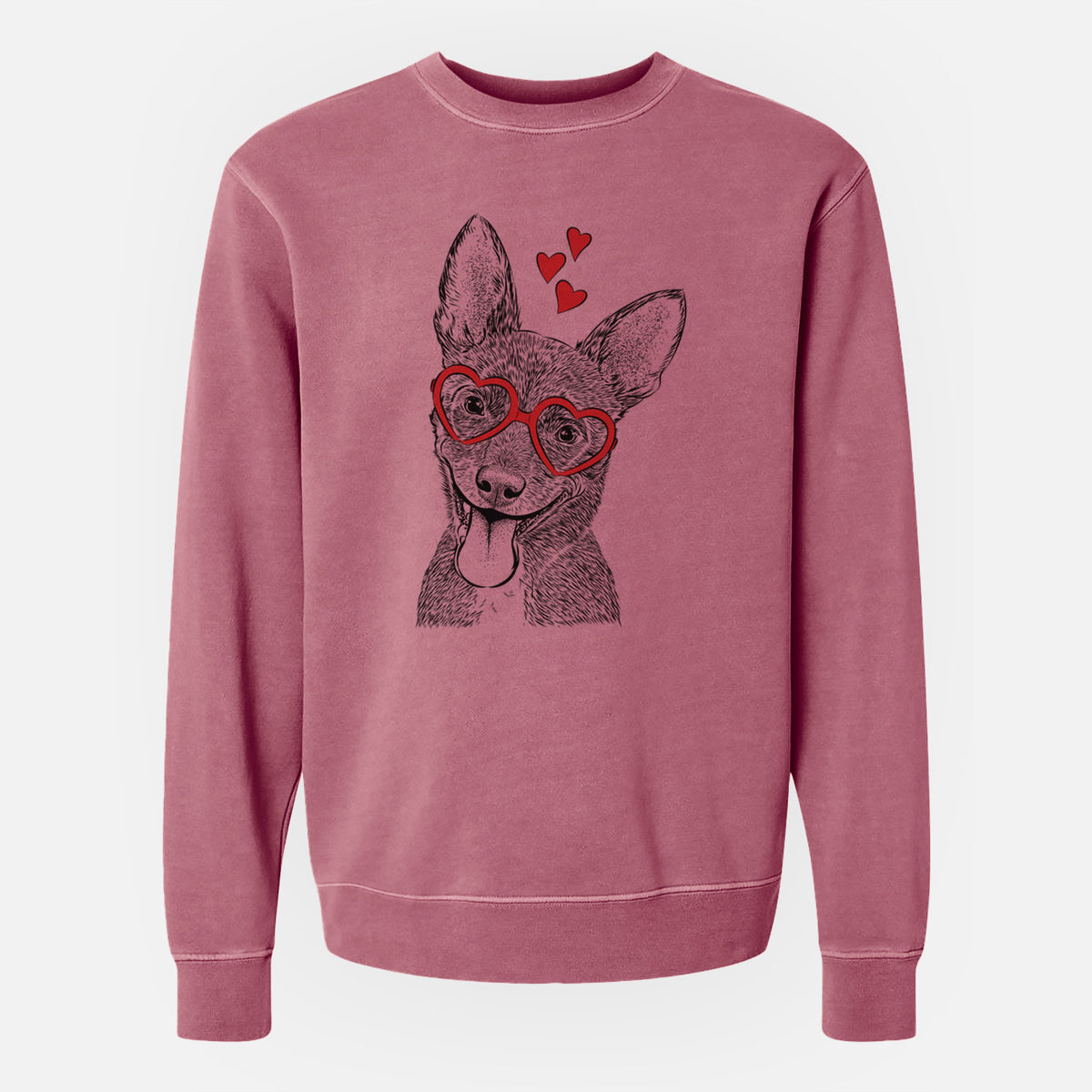Valentine Elvira the Terrier Mix - Unisex Pigment Dyed Crew Sweatshirt