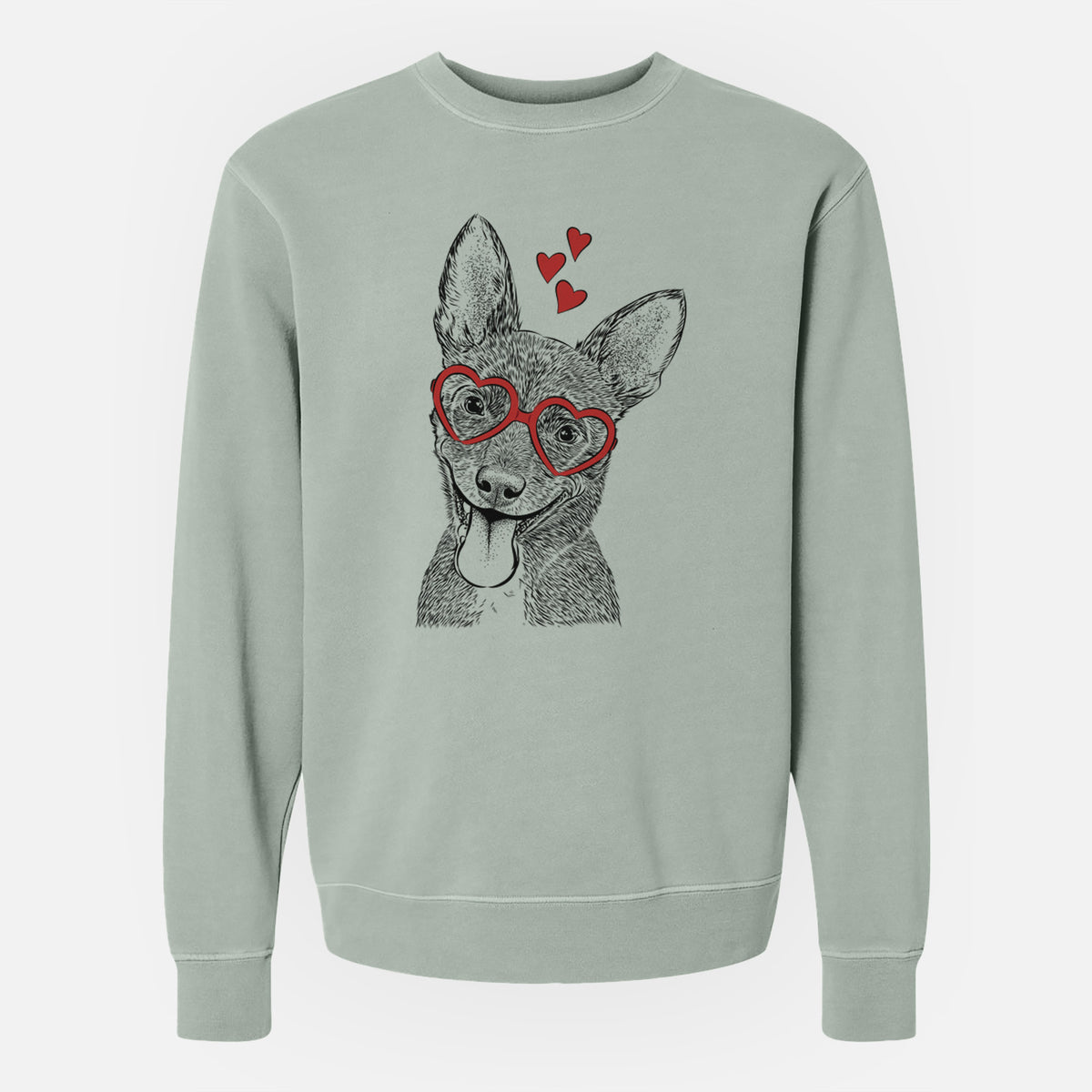 Valentine Elvira the Terrier Mix - Unisex Pigment Dyed Crew Sweatshirt