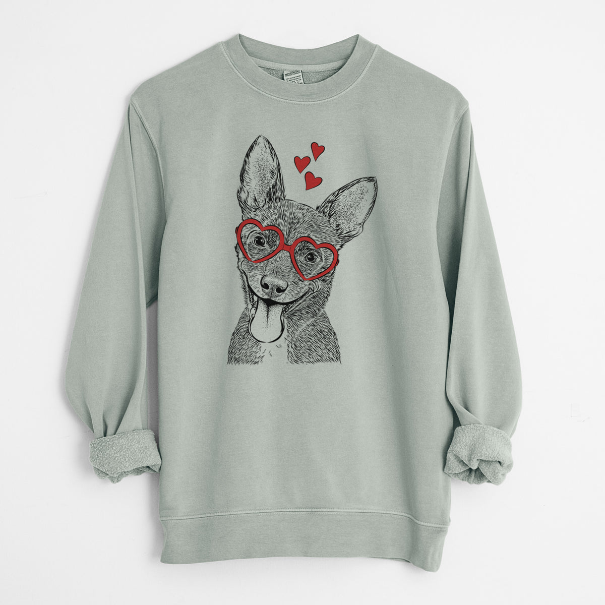 Valentine Elvira the Terrier Mix - Unisex Pigment Dyed Crew Sweatshirt