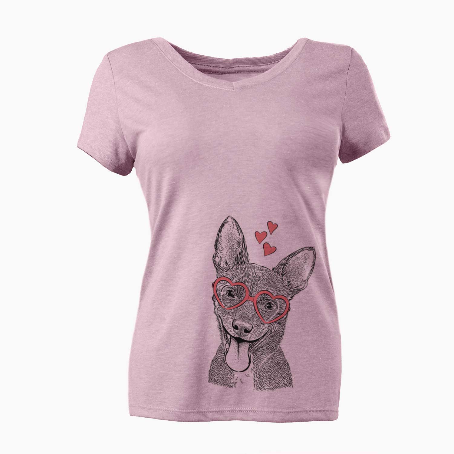 Valentine Elvira the Terrier Mix - Women's V-neck Shirt