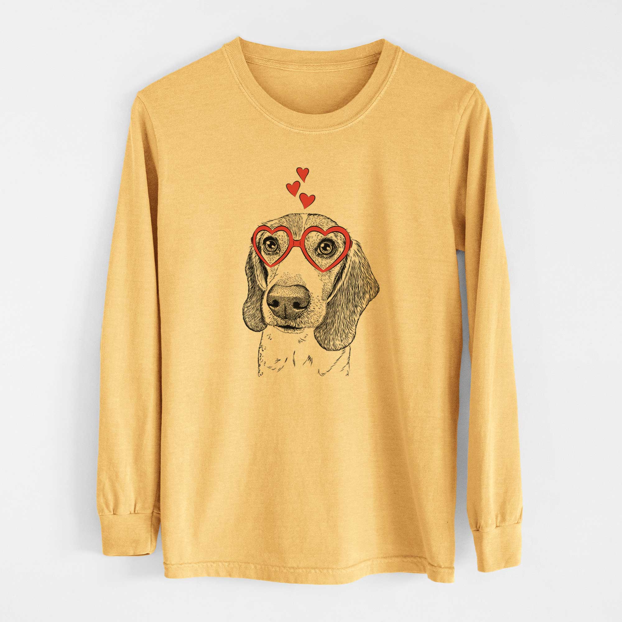 Valentine Elvis the Bluetick Beagle - Heavyweight 100% Cotton Long Sleeve