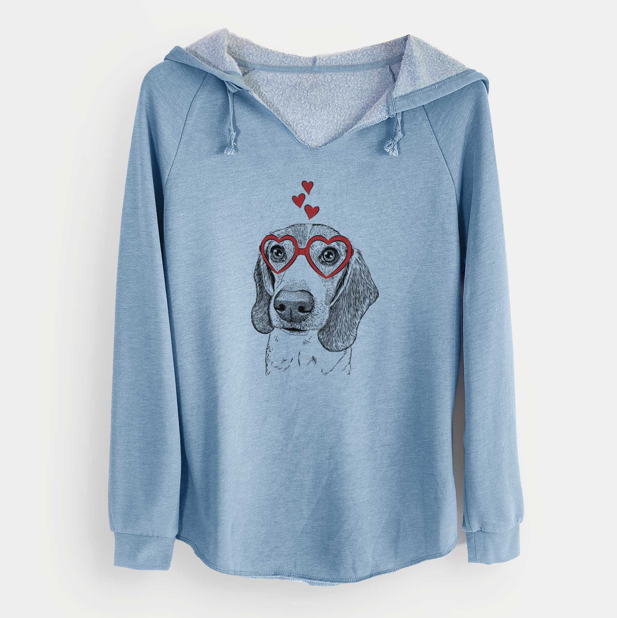 Valentine Elvis the Bluetick Beagle - Cali Wave Hooded Sweatshirt