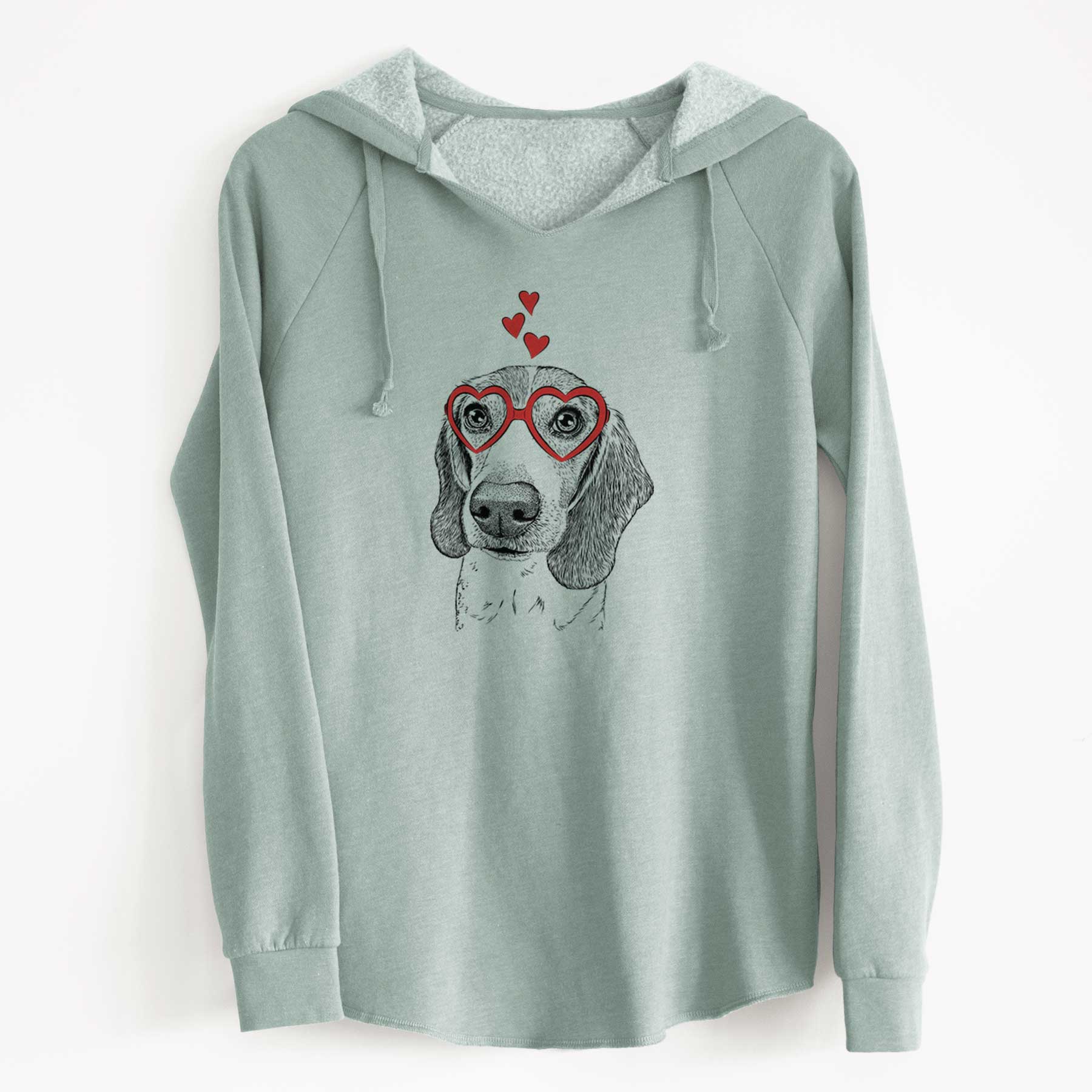 Valentine Elvis the Bluetick Beagle - Cali Wave Hooded Sweatshirt