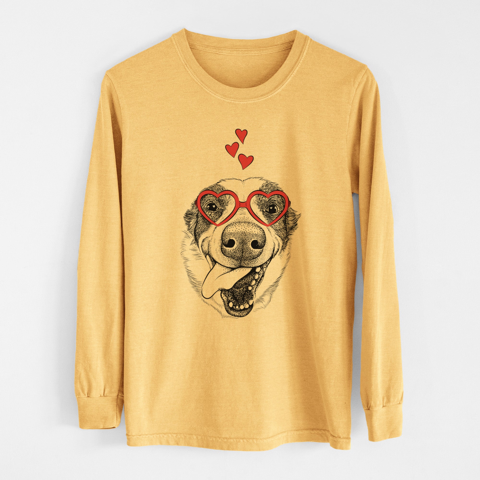 Valentine Elwood the Border Collie - Heavyweight 100% Cotton Long Sleeve