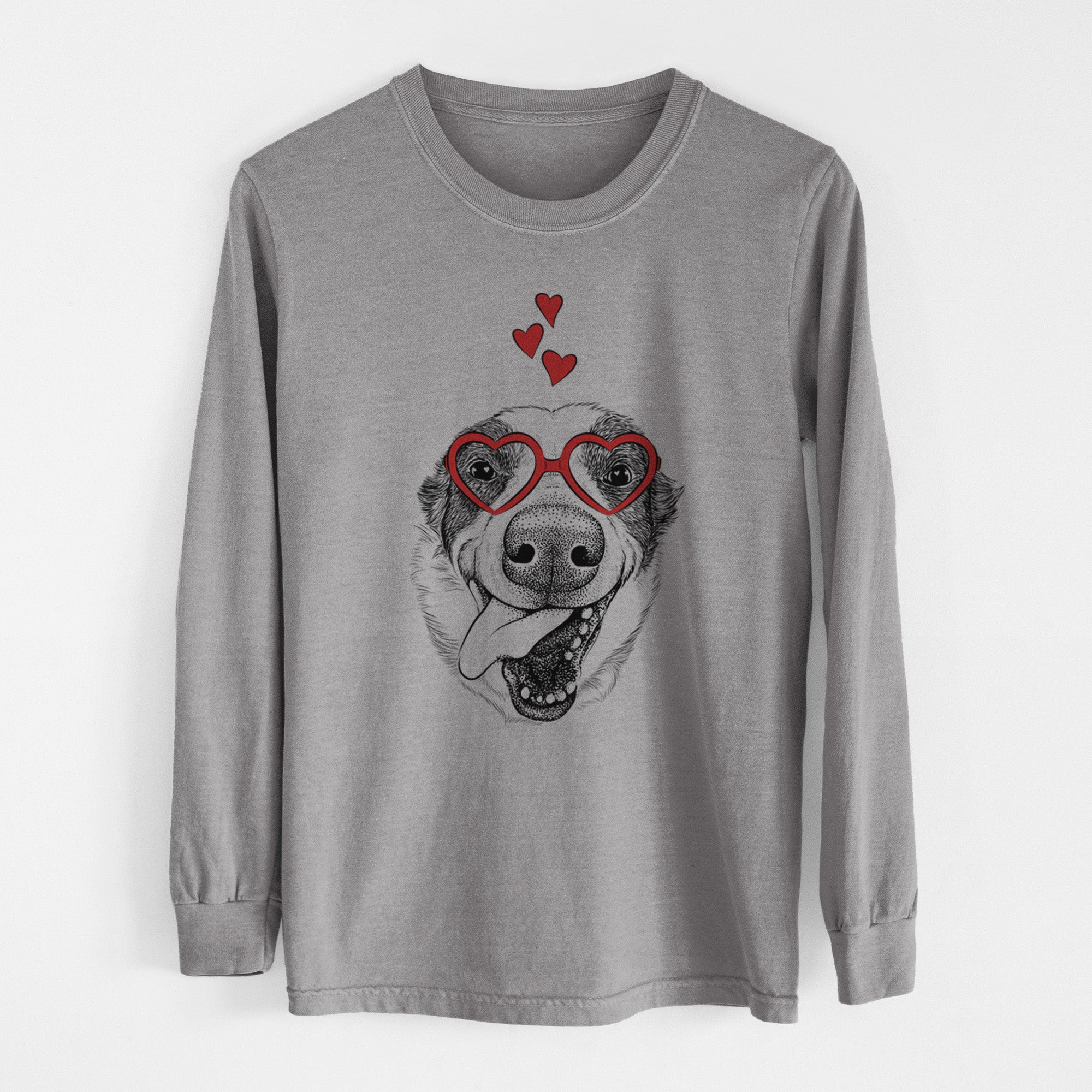 Valentine Elwood the Border Collie - Heavyweight 100% Cotton Long Sleeve