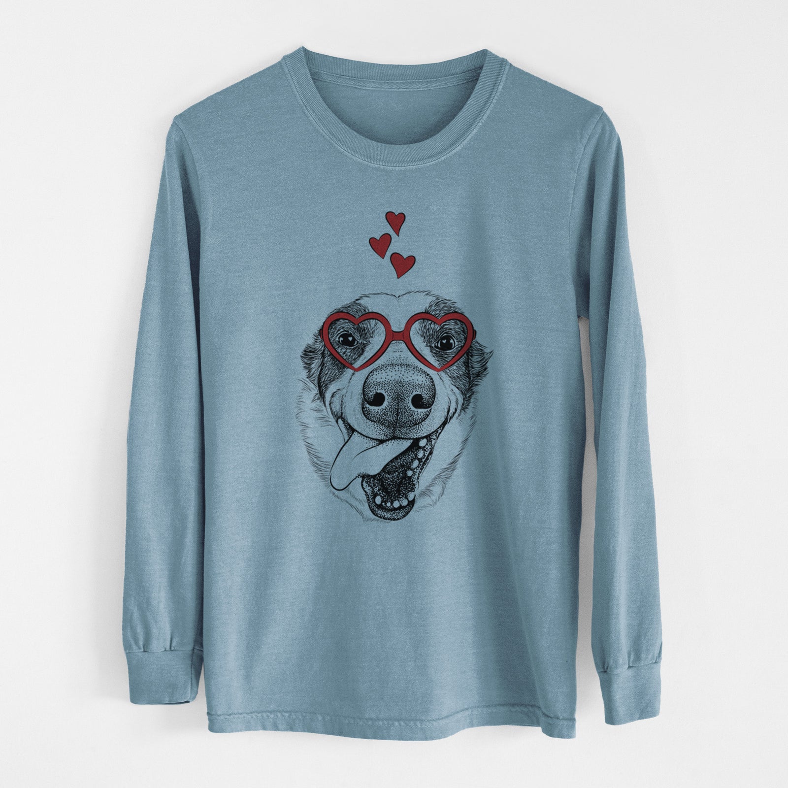 Valentine Elwood the Border Collie - Heavyweight 100% Cotton Long Sleeve
