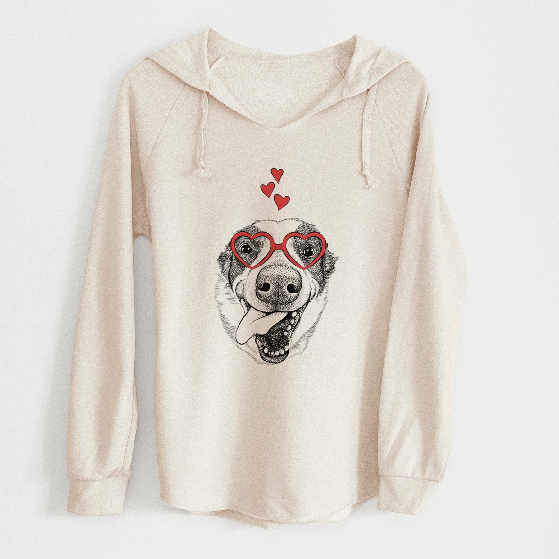 Valentine Elwood the Border Collie - Cali Wave Hooded Sweatshirt