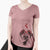 Valentine Elwood the Border Collie - Women's Perfect V-neck Shirt