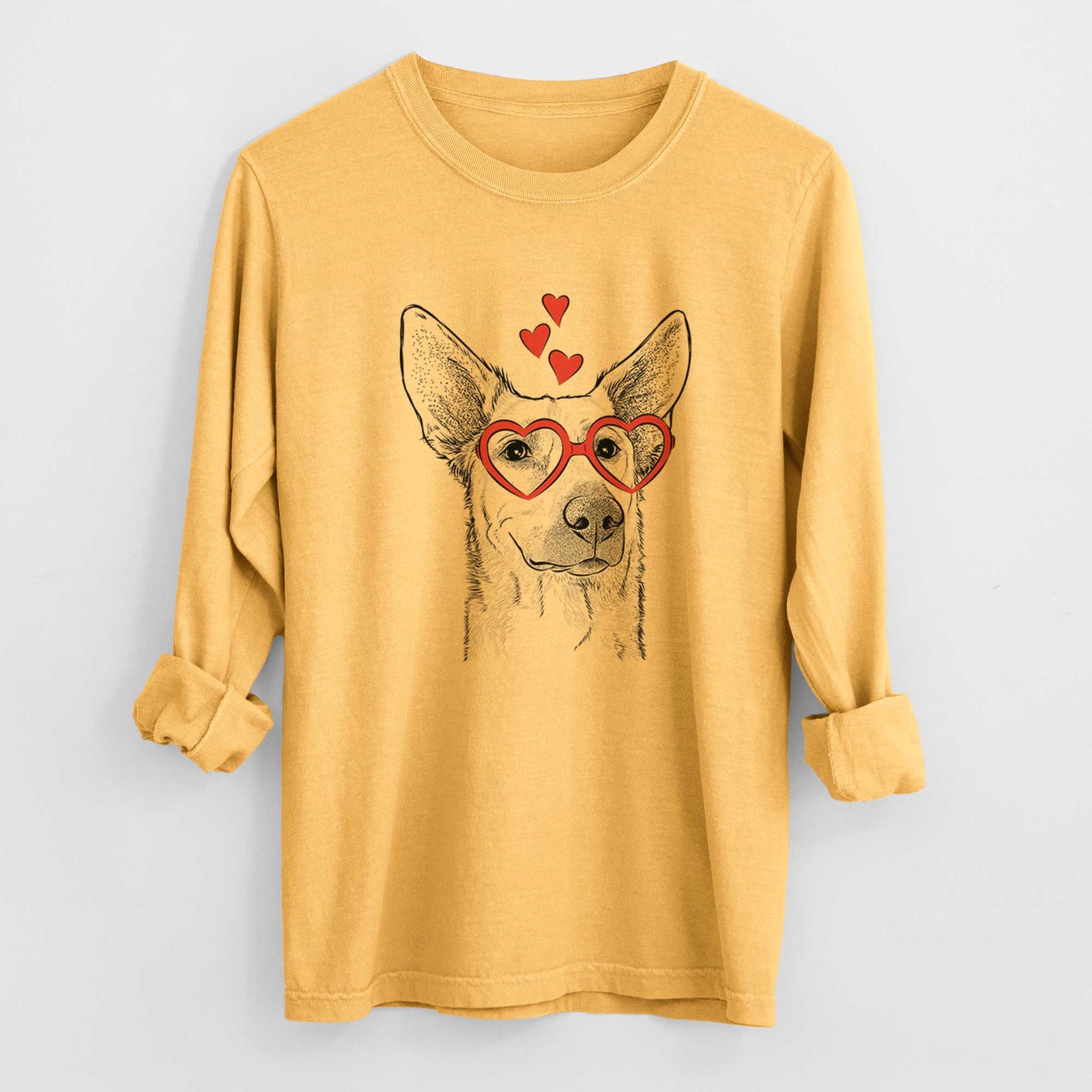 Valentine Ember the Shepherd Mix - Heavyweight 100% Cotton Long Sleeve