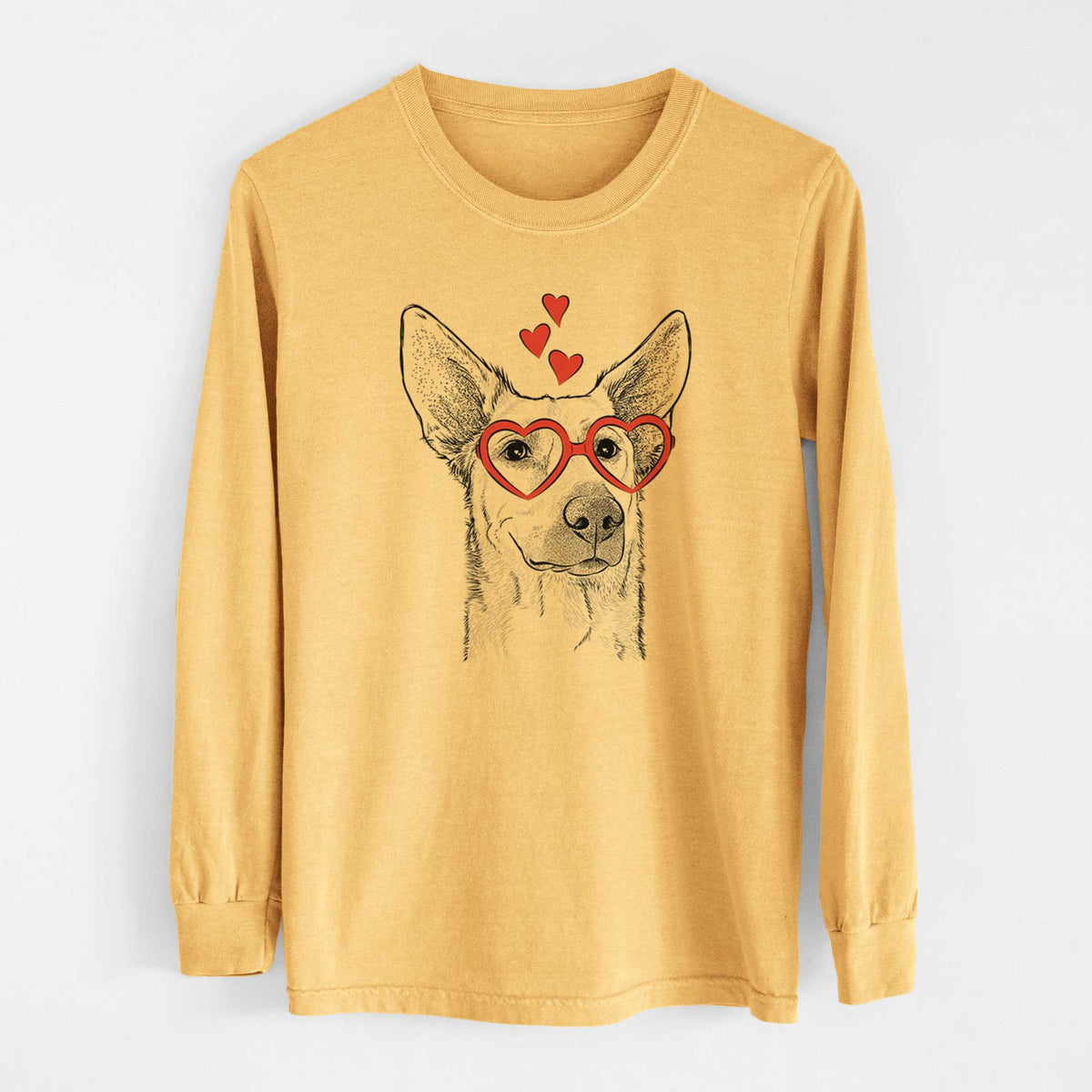 Valentine Ember the Shepherd Mix - Heavyweight 100% Cotton Long Sleeve