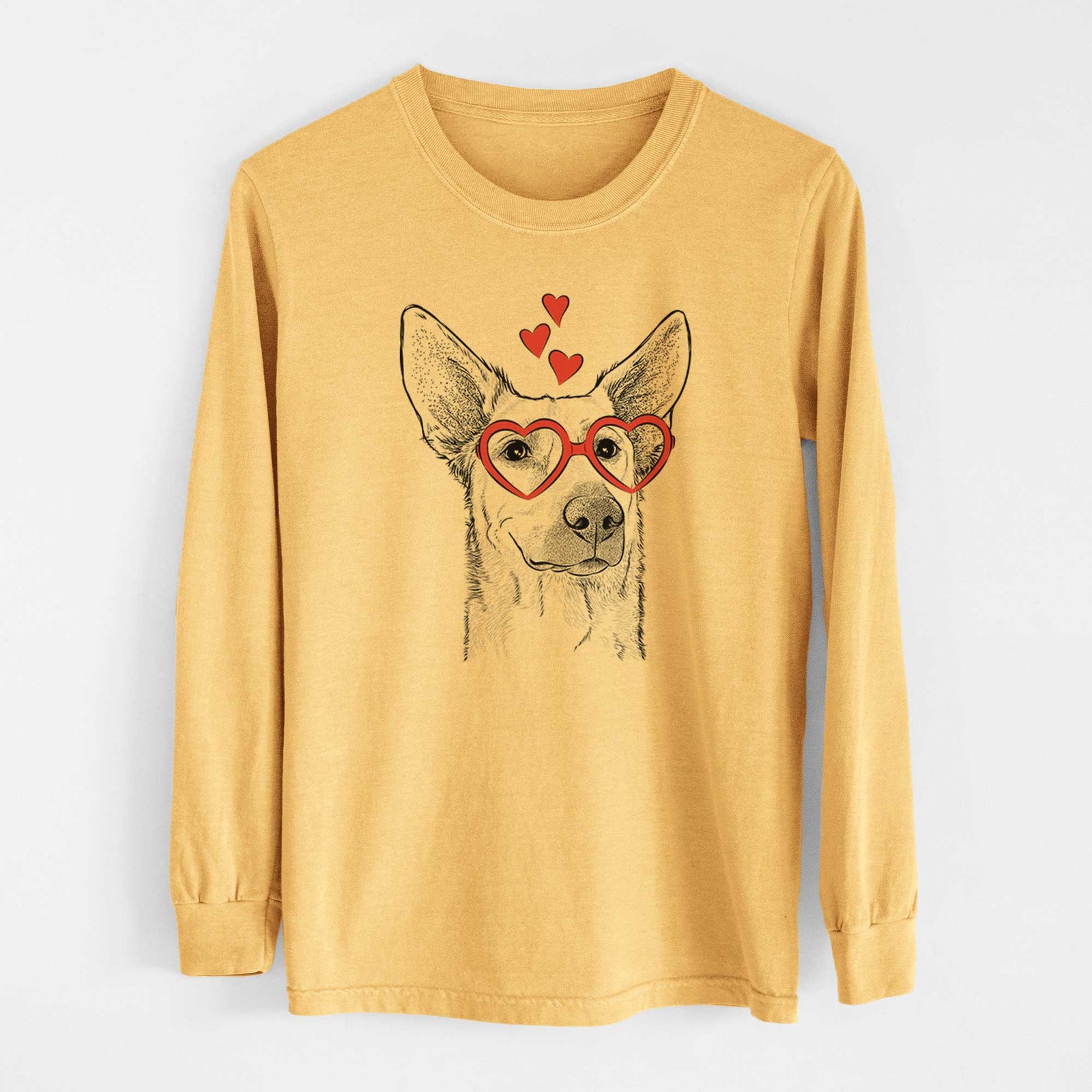 Valentine Ember the Shepherd Mix - Heavyweight 100% Cotton Long Sleeve