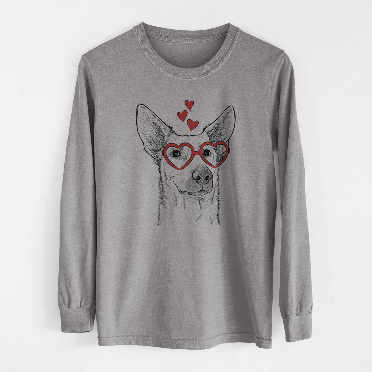 Valentine Ember the Shepherd Mix - Heavyweight 100% Cotton Long Sleeve