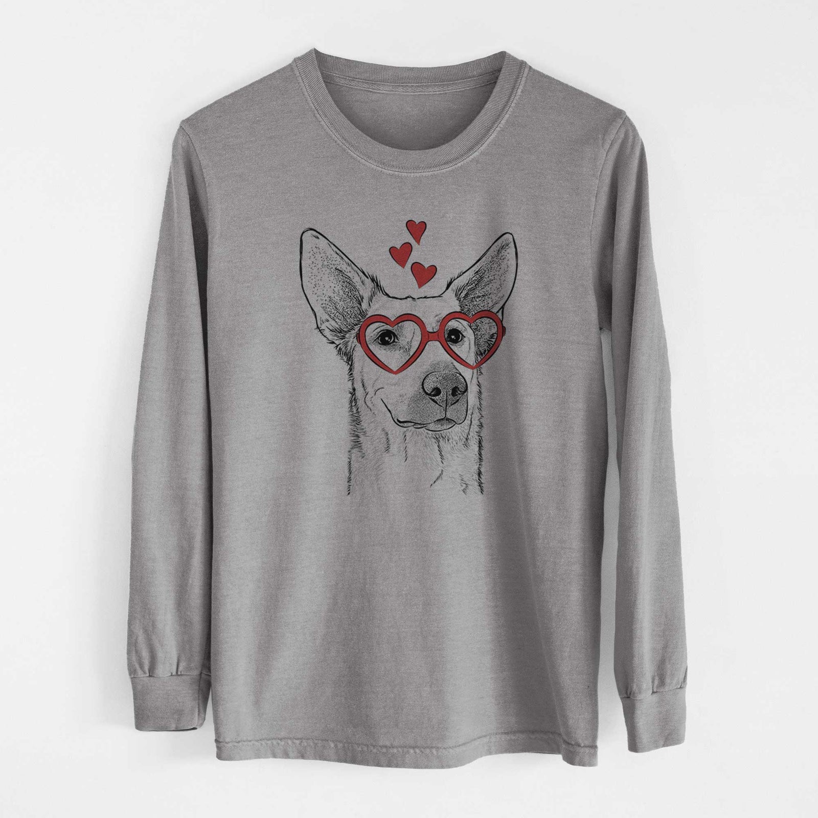 Valentine Ember the Shepherd Mix - Heavyweight 100% Cotton Long Sleeve