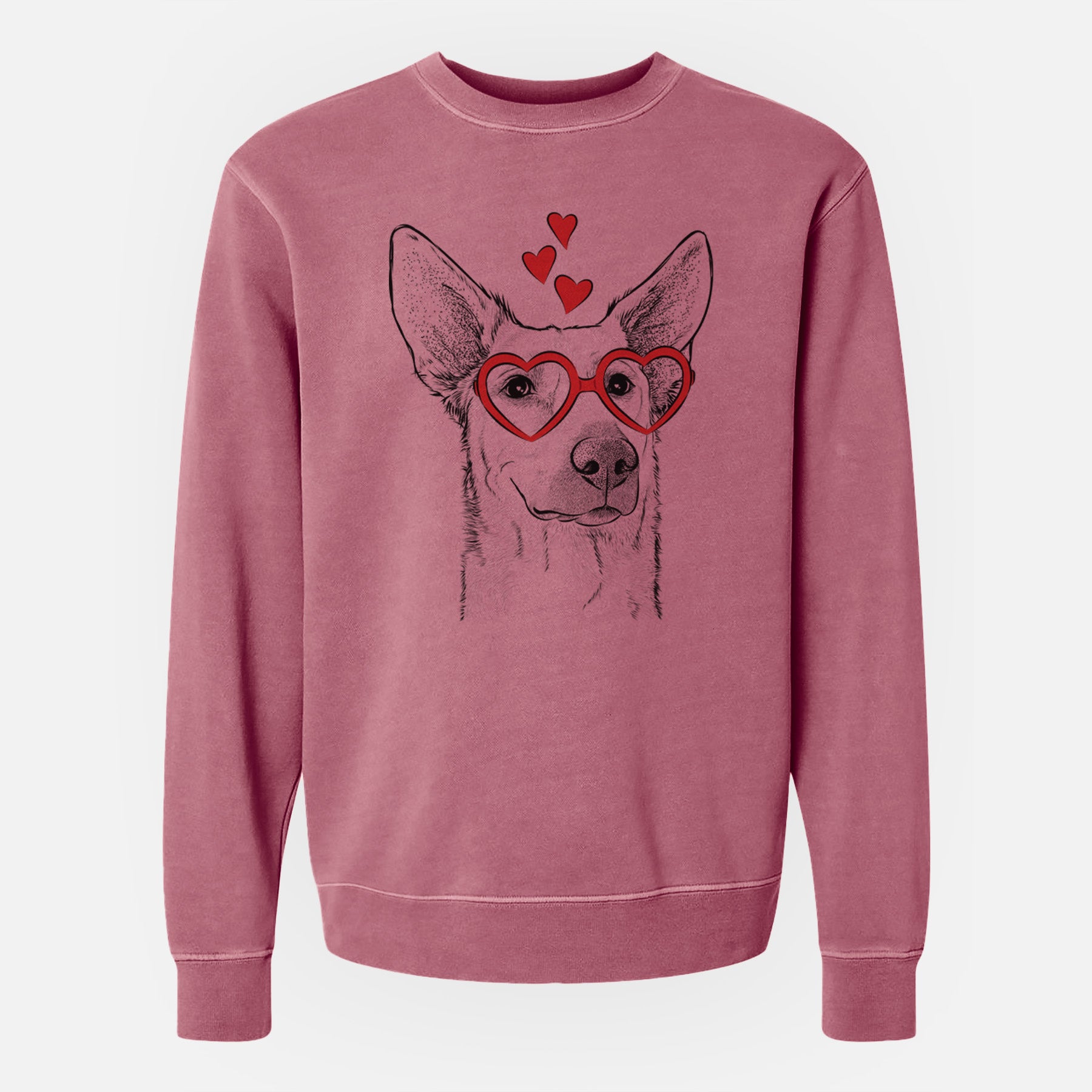 Valentine Ember the Shepherd Mix - Unisex Pigment Dyed Crew Sweatshirt