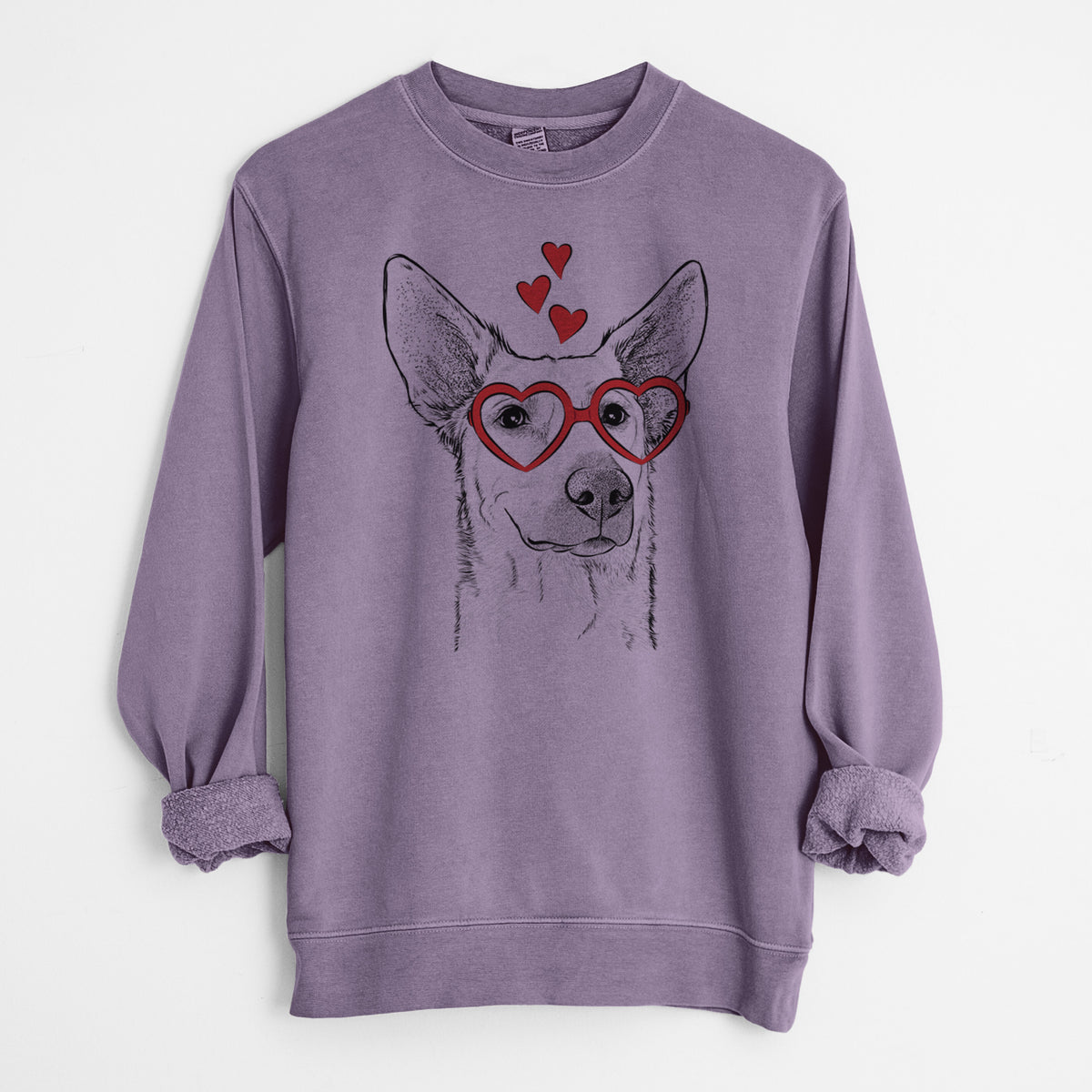 Valentine Ember the Shepherd Mix - Unisex Pigment Dyed Crew Sweatshirt