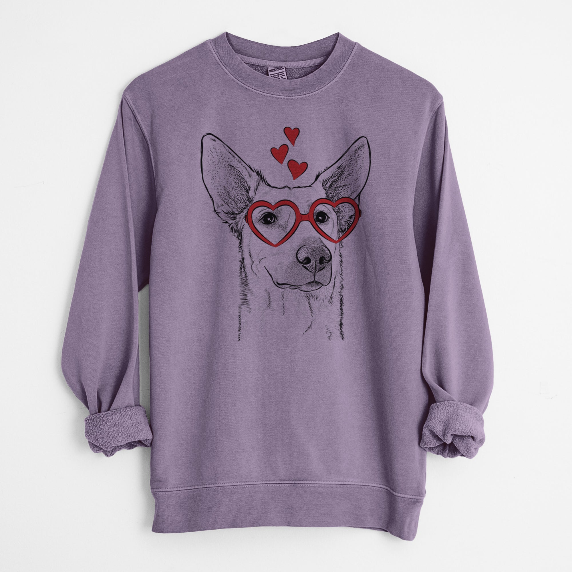 Valentine Ember the Shepherd Mix - Unisex Pigment Dyed Crew Sweatshirt