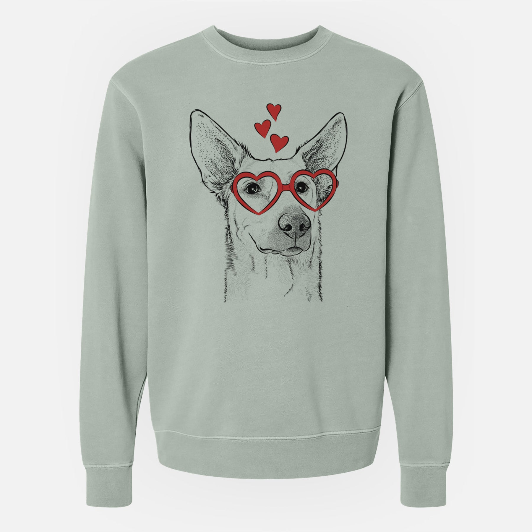Valentine Ember the Shepherd Mix - Unisex Pigment Dyed Crew Sweatshirt