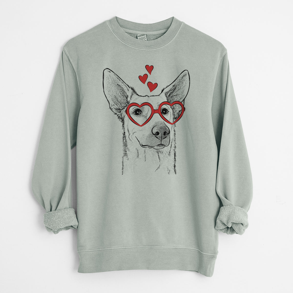 Valentine Ember the Shepherd Mix - Unisex Pigment Dyed Crew Sweatshirt