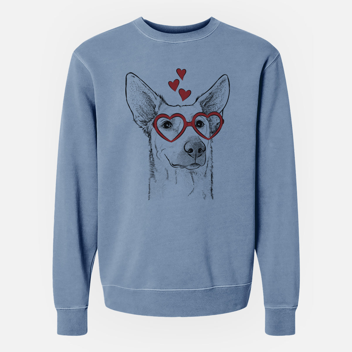 Valentine Ember the Shepherd Mix - Unisex Pigment Dyed Crew Sweatshirt