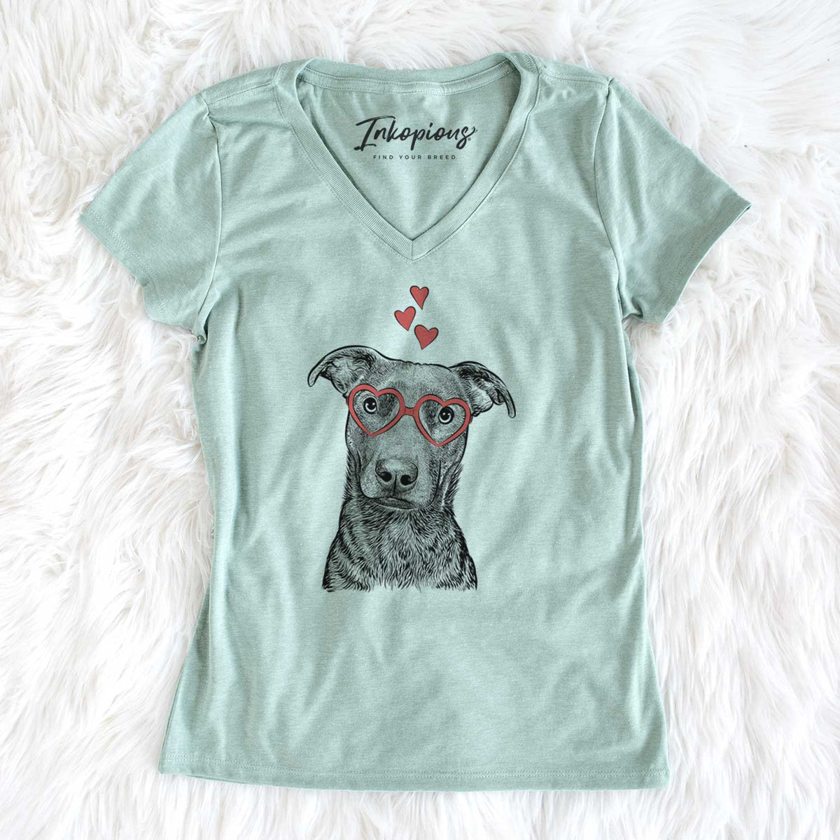 Valentine Embyr the Mixed Breed - Women's V-neck Shirt