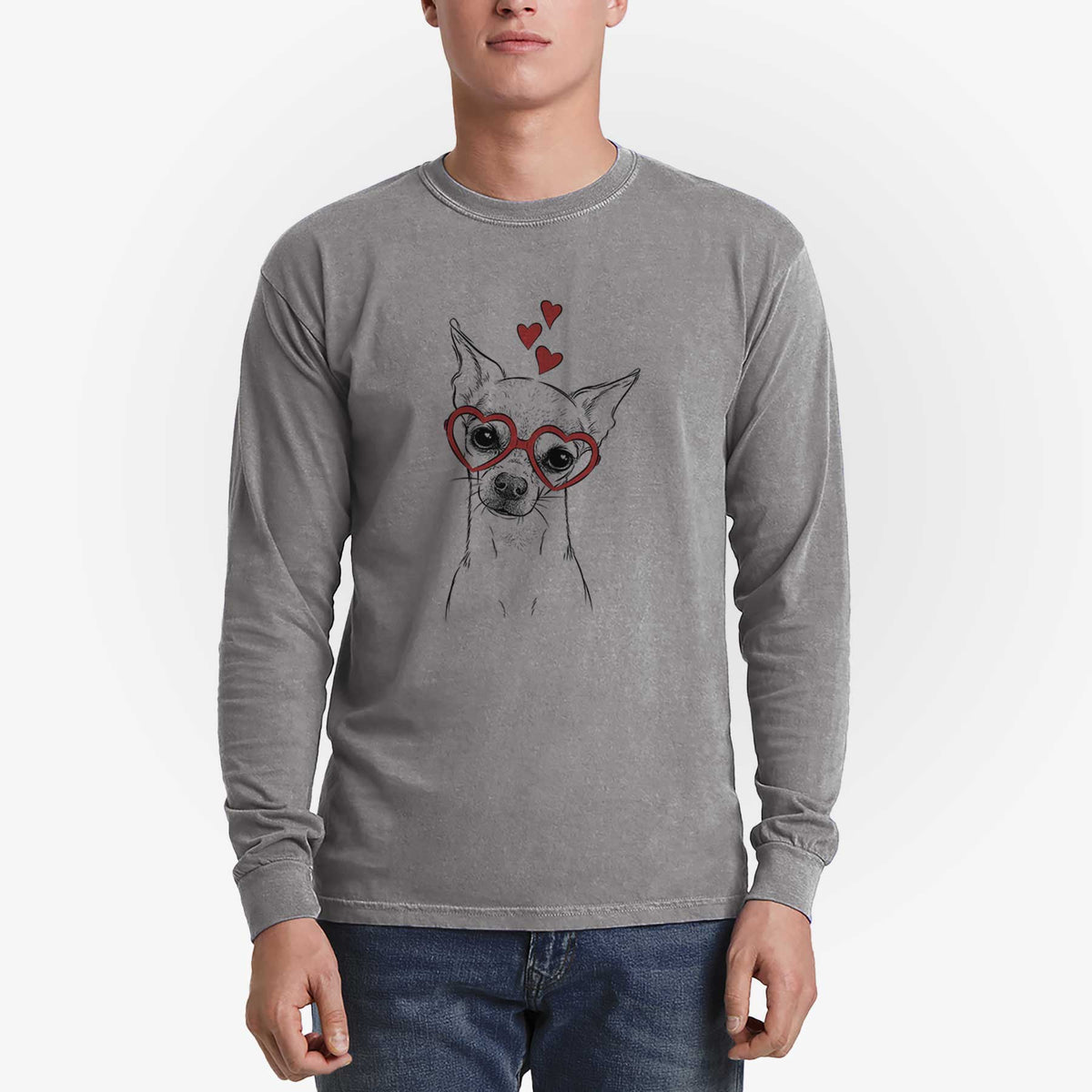 Valentine Emee the Chihuahua - Heavyweight 100% Cotton Long Sleeve